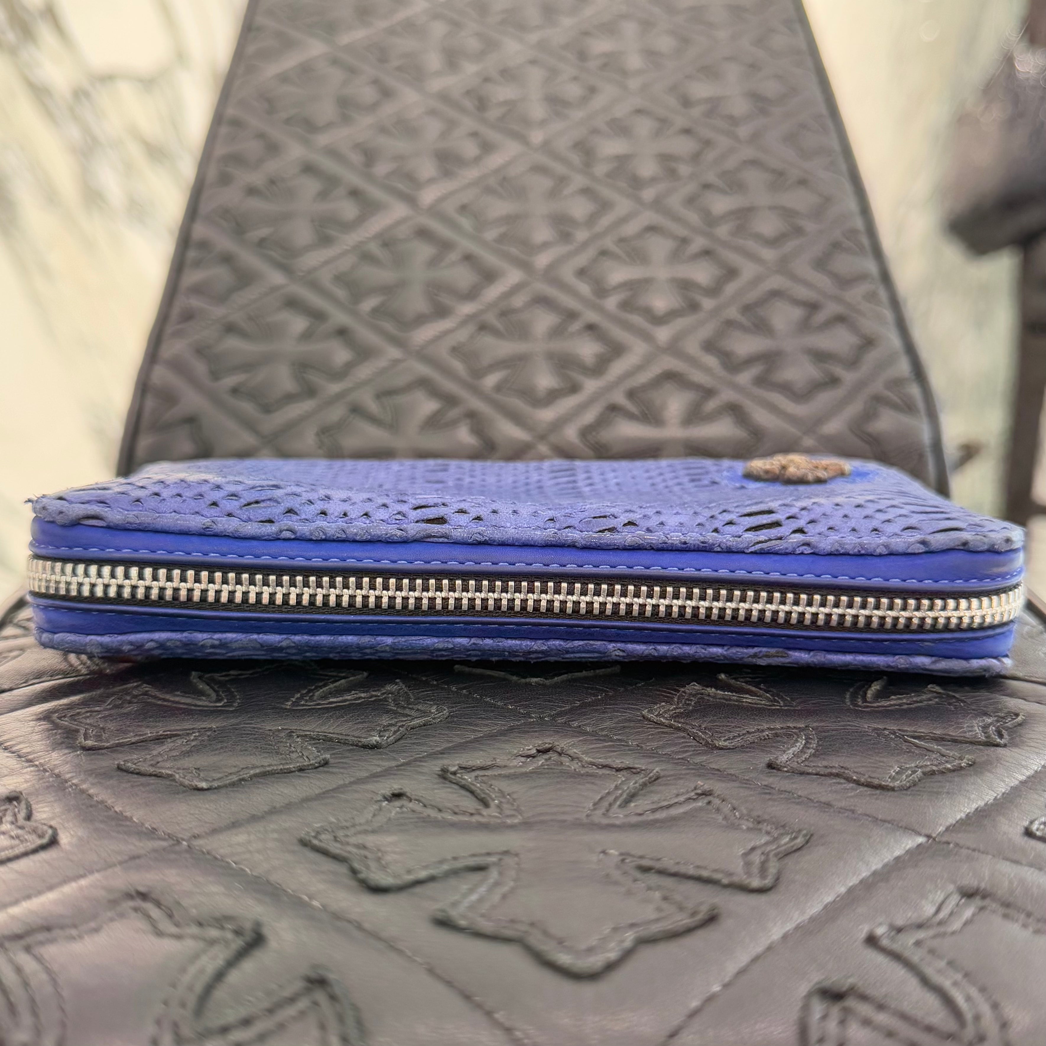 CHROME HEARTS Filigree Cross Leather Patch Blue Wallet クロムハーツ フィリグリークロス レザーパッチ ウォレット