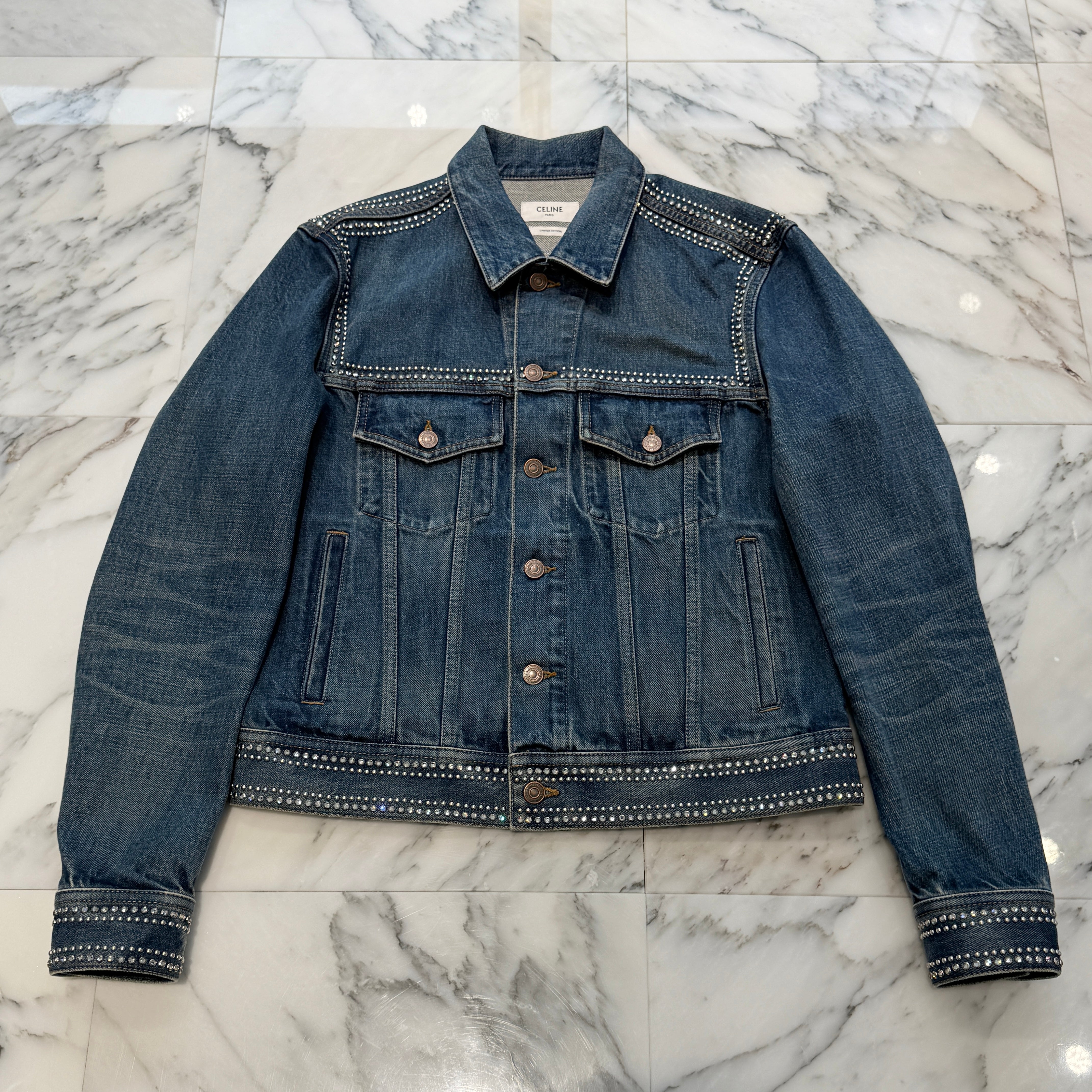 CELINE 2023AW LEPALACE Studs Denim Trucker Jacket Q793365M Size S セリーヌ リパレス スタッズ デニムトラッカージャケット サイズ S