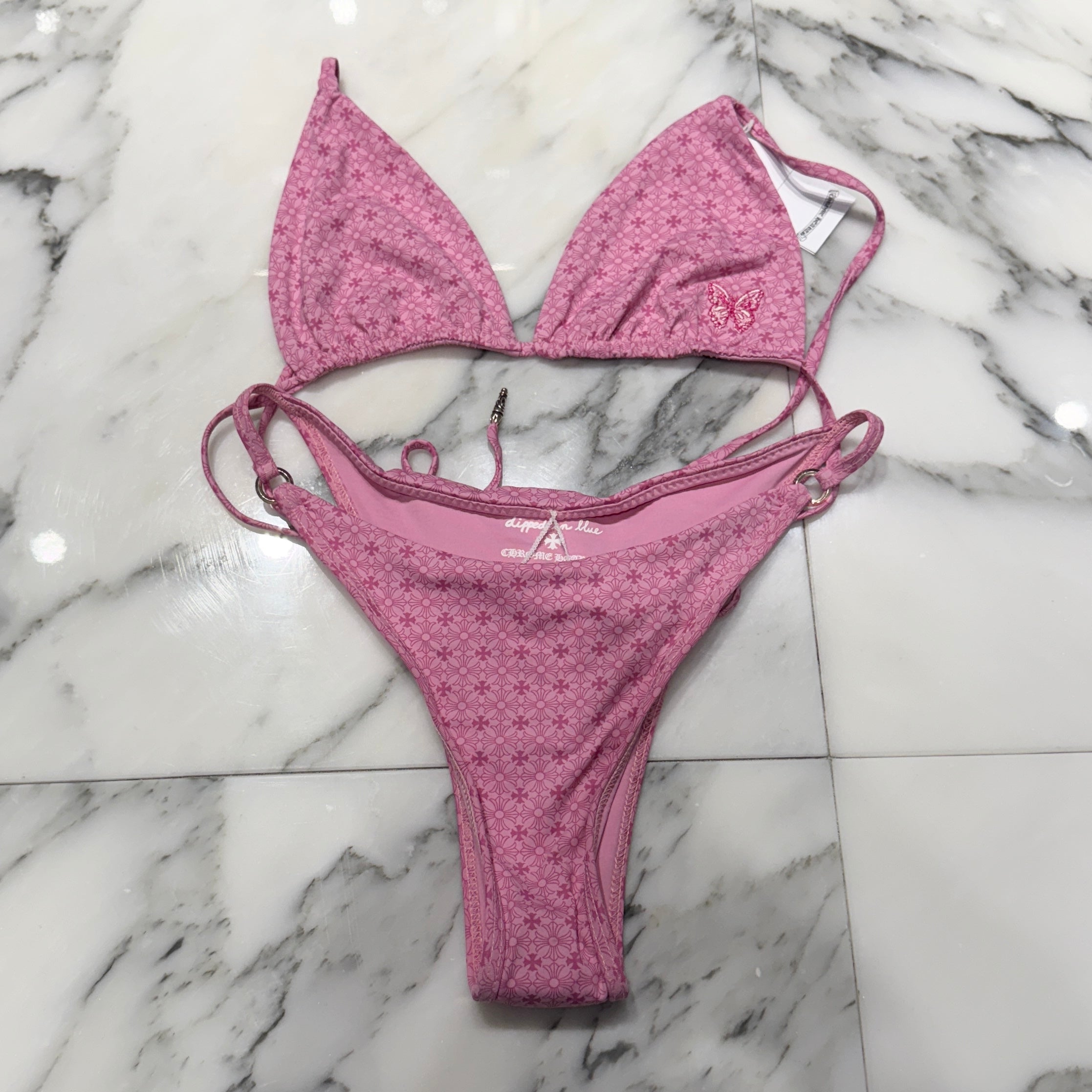 CHROME HEARTS × DIPPED IN BLUE CH Plus Butterfly Embroidery Bikini Swimwear Size S クロムハーツ × ディップドインブルー CHプラス バタフライ刺繍 ビキニ スイムウェア サイズS