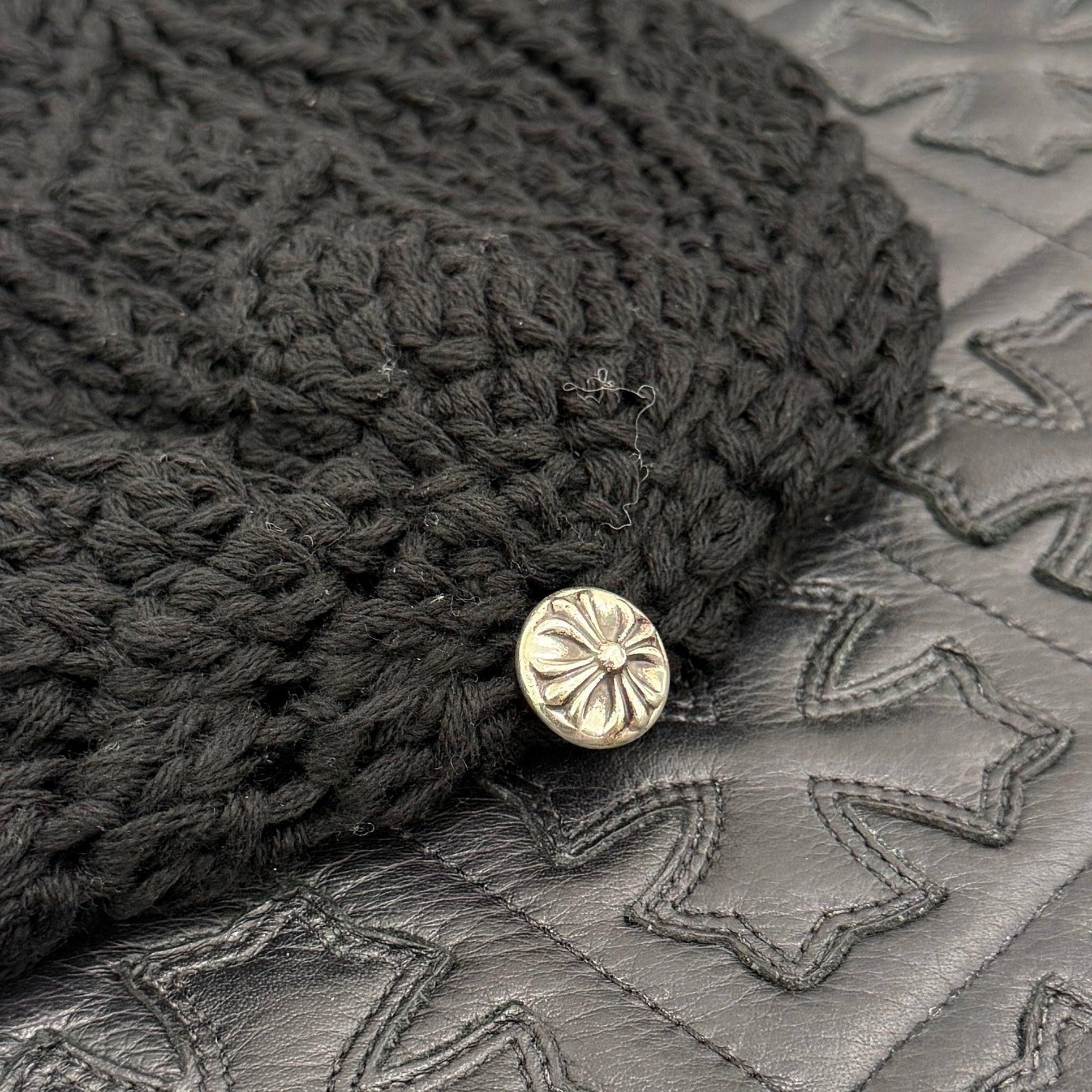 CHROME HEARTS Leather Cross Patch Cashmere Beanie Size ONE SIZE(26cm) クロムハーツ レザークロスパッチ カシミヤビーニー サイズONE SIZE(26cm)
