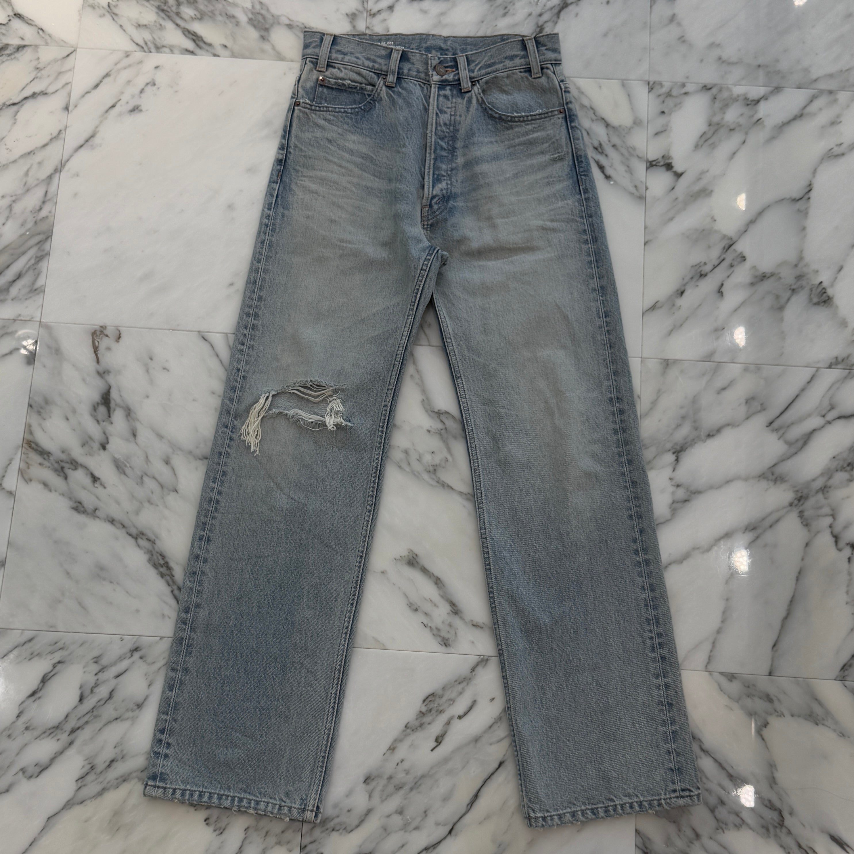 CELINE 2024SS Wesley Jeans In Breezy Point Wash Denim Pants N946629V.08ZY Size 26 セリーヌ ウェスリー ジーンズ イン ブリーズポイントウォッシュ デニムパンツ サイズ 26