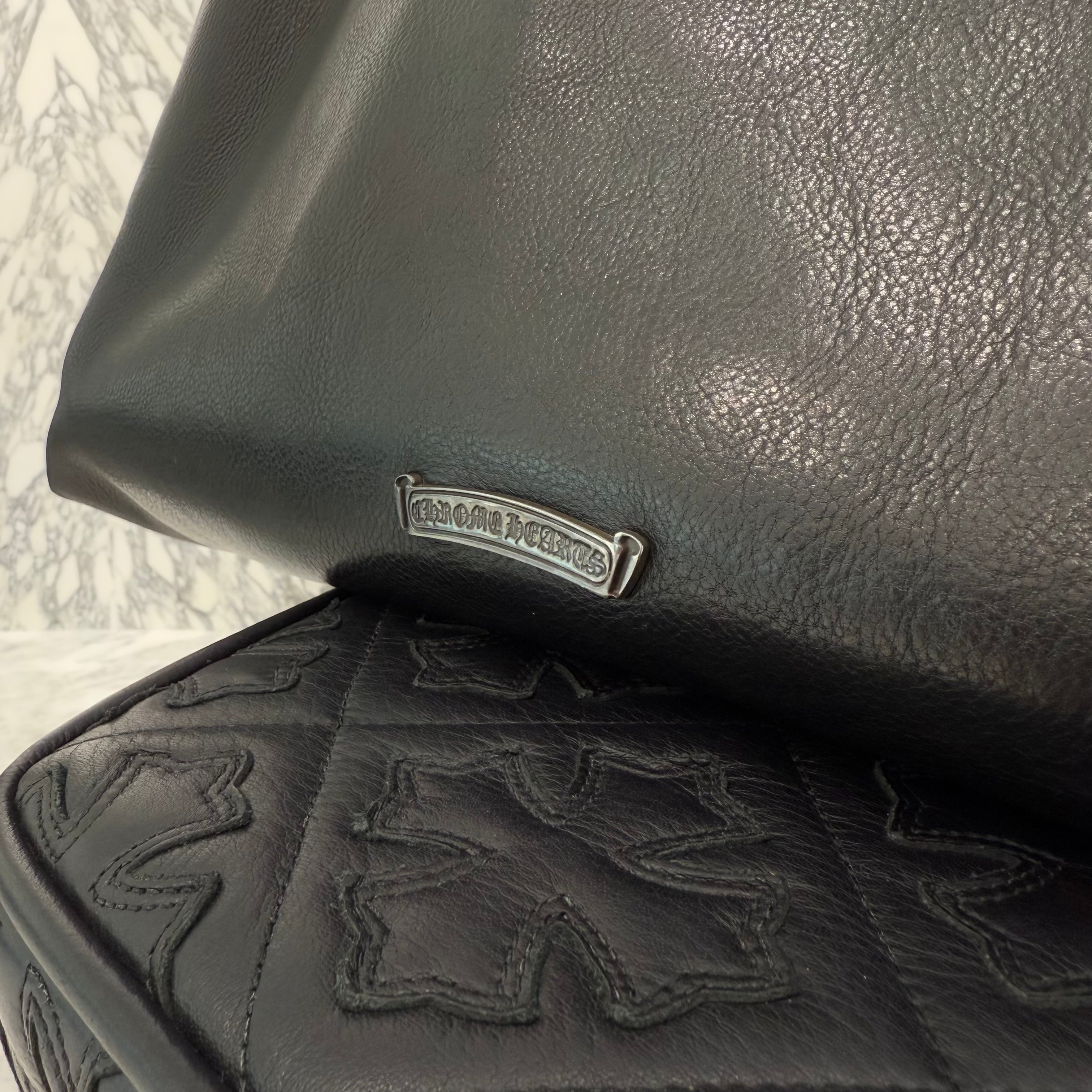 CHROME HEARTS 3 Cemetery Cross Patch FS Leather Tote Bag クロムハーツ 3セメタリークロスパッチ FS レザートートバッグ