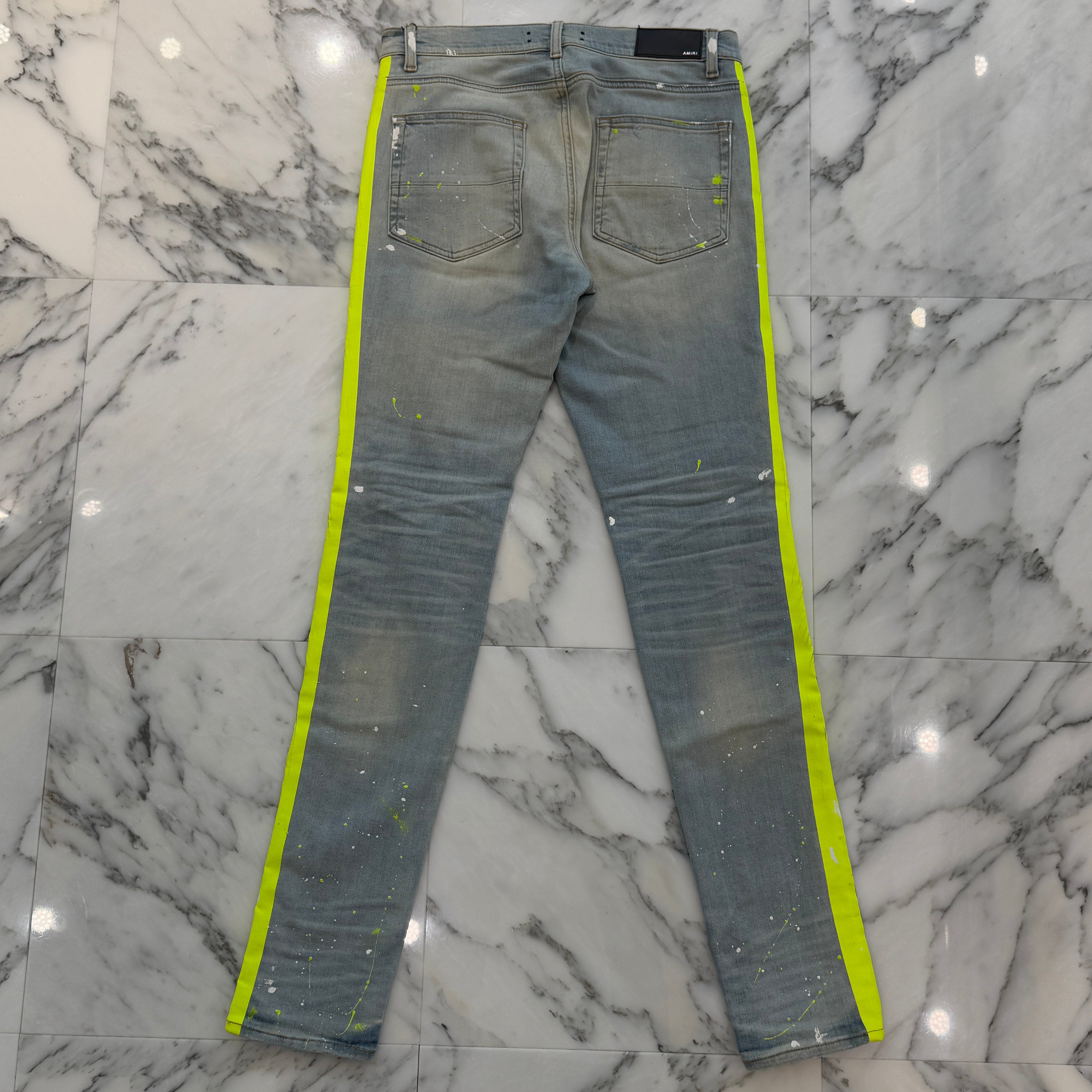 AMIRI Distressed Side Line Track Skinny Denim Pants Size 32 アミリ ディストレスト サイドライン トラック スキニーデニムパンツ サイズ 32