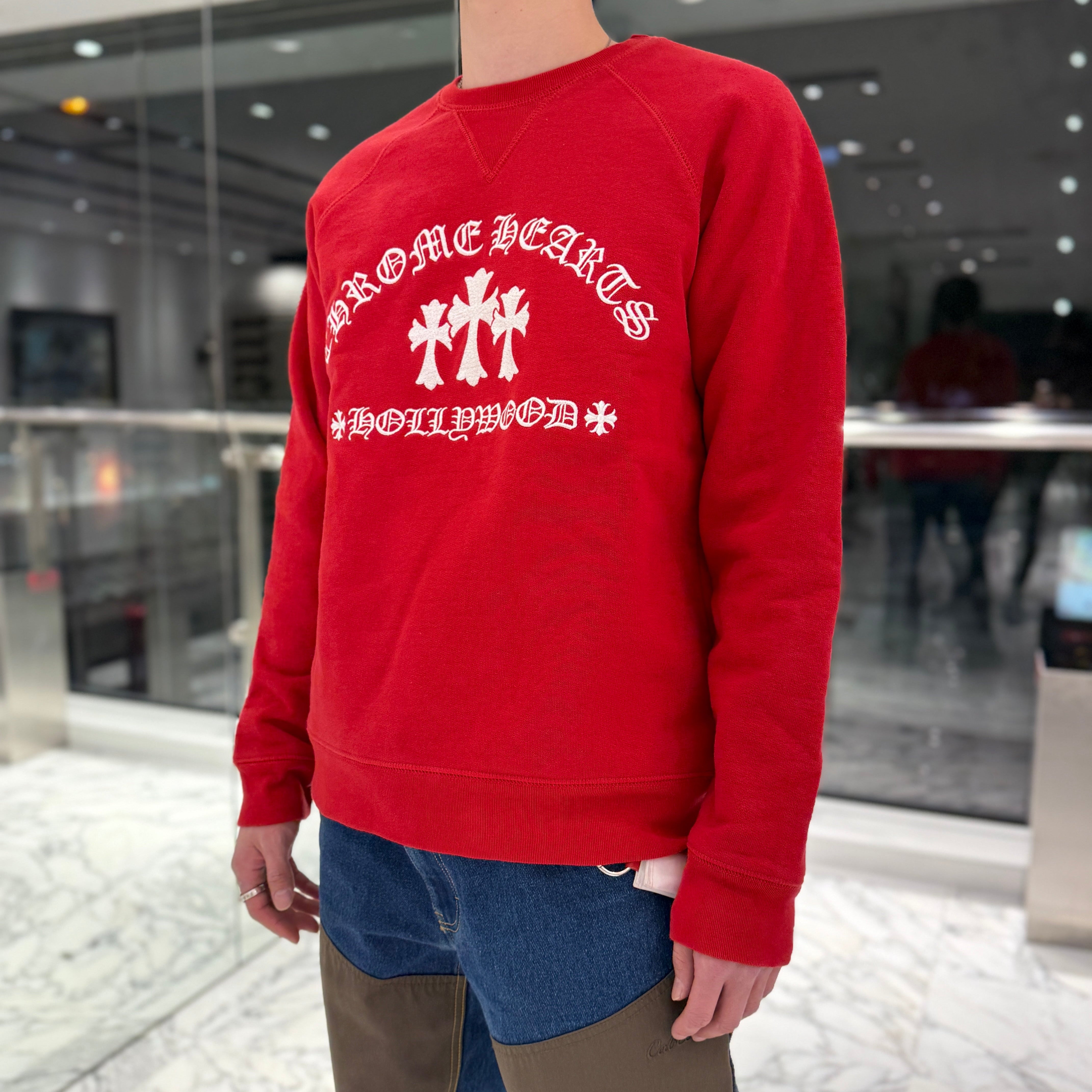 CHROME HEARTS King Taco 3 Cemetery Cross Embroidery Sweat Shirt Size M クロムハーツ キングタコ 3セメタリークロス刺繍 スウェットシャツ サイズM