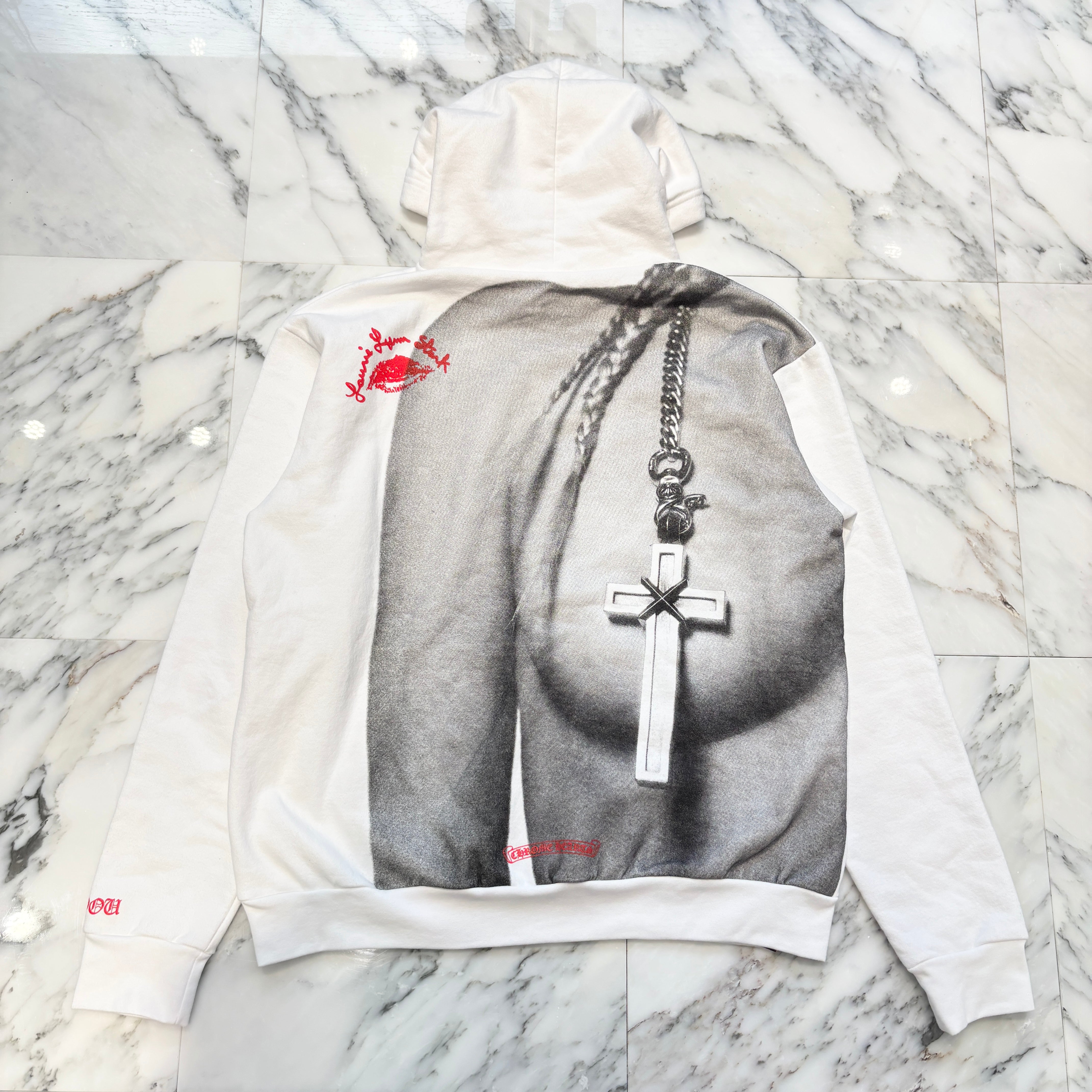 CHROME HEARTS Laurie Lynn Stark LLS Back Photo Print Pullover Hoodie Size M クロムハーツ ローリーリンスターク LLS バックフォトプリント プルオーバーフーディ サイズM