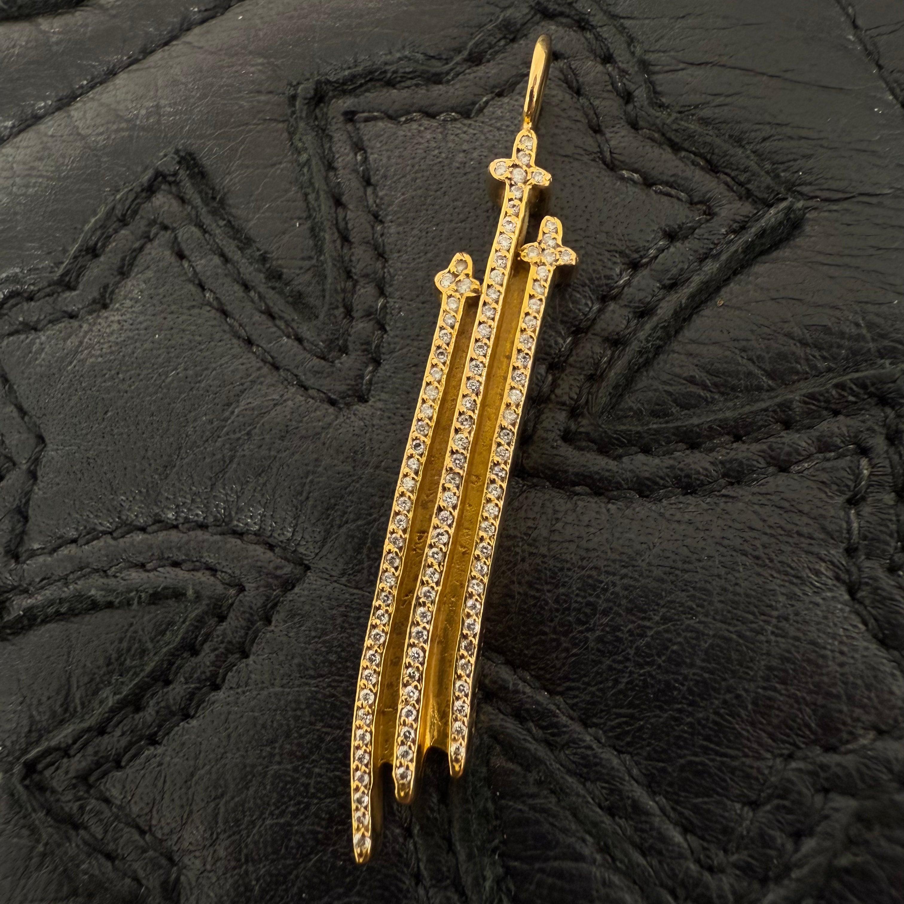 CHROME HEARTS 22K RS3 CRS PAVE Diamond Pendant Top クロムハーツ 22K RS3クロス パヴェ ダイヤモンド ペンダントトップ