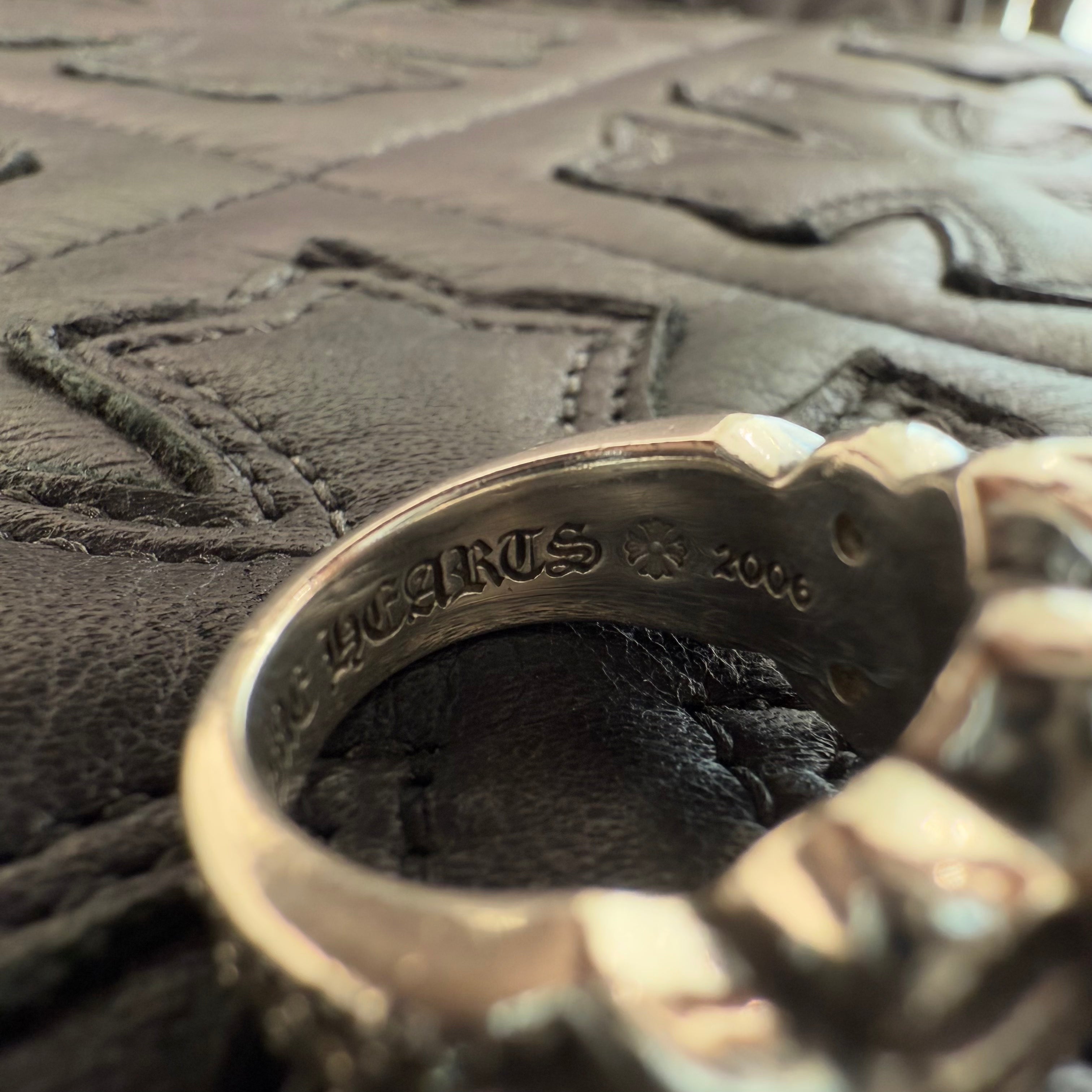 CHROME HEARTS Floral Cross Heart Pave Diamond Silver Ring Size 8号 クロムハーツ フローラルクロス ハート パヴェダイヤモンド シルバーリング シルバー925 サイズ8号