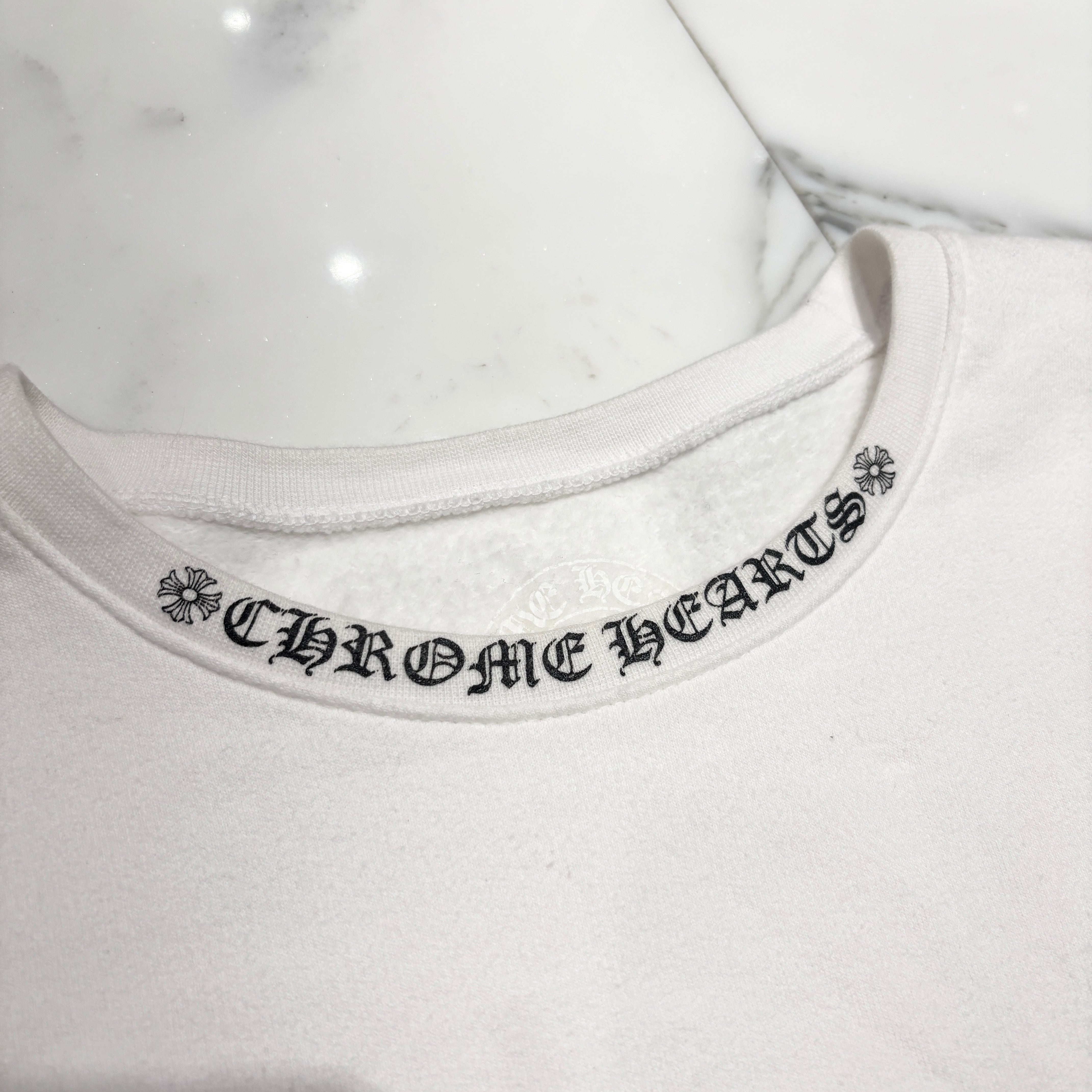 CHROME HEARTS Neck Logo Crewneck Sweatshirt Size L クロムハーツ ネックロゴ クルーネック スウェットシャツ サイズL
