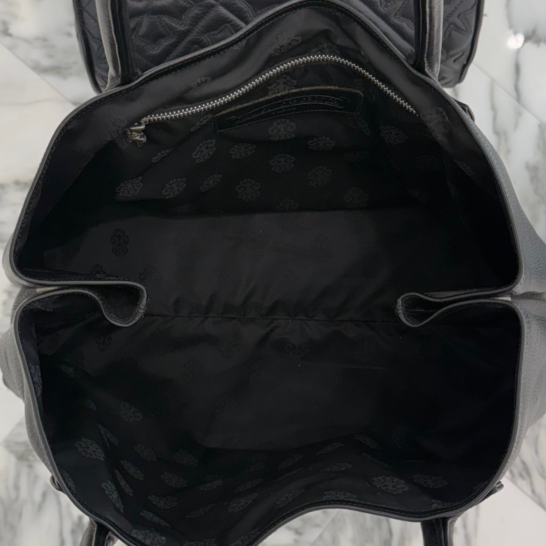 CHROME HEARTS 3 Cemetery Cross Patch FS Leather Tote Bag クロムハーツ 3セメタリークロスパッチ FS レザートートバッグ