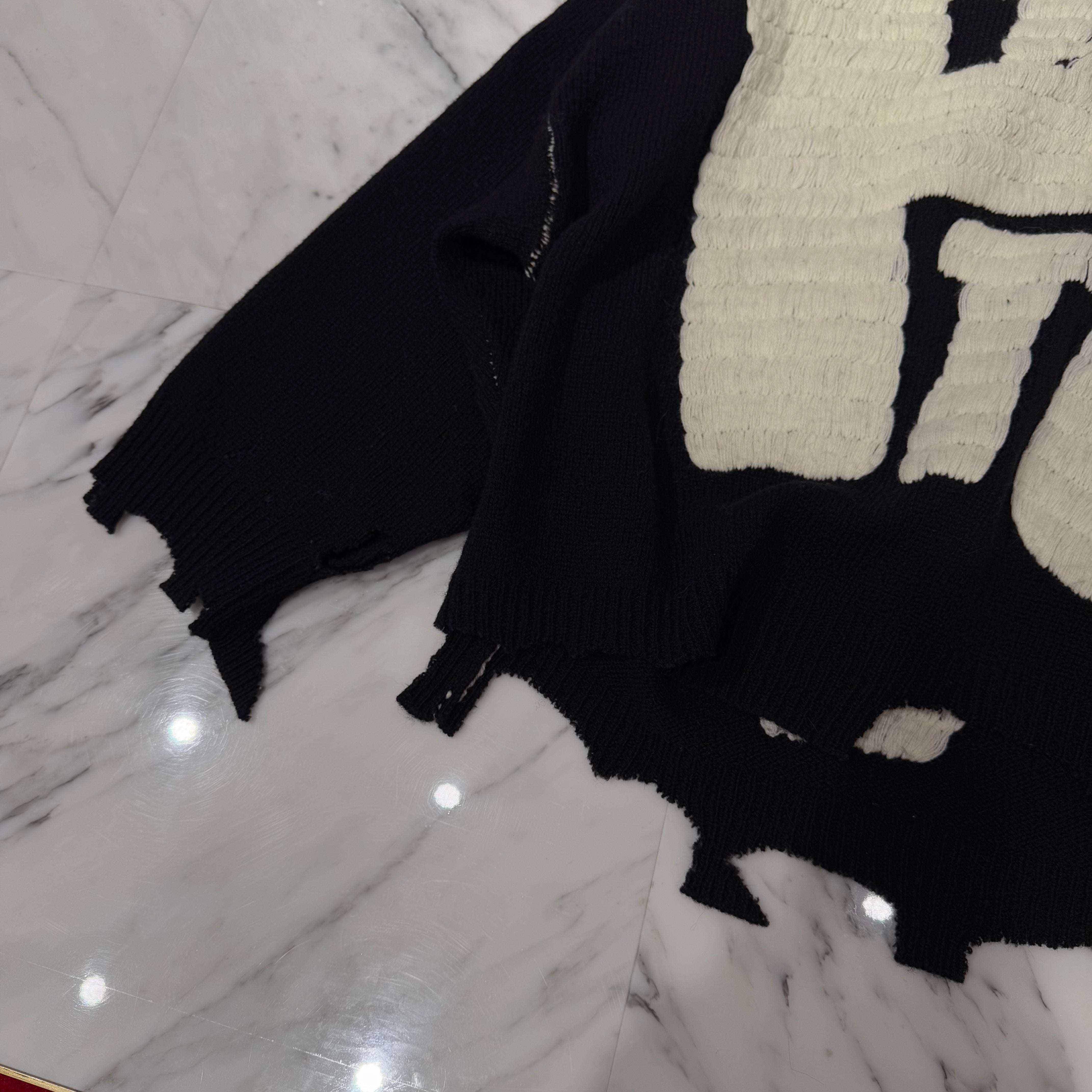 SAINT Mxxxxxx × Sex Pistols 2024AW Damage Crew Knit SM-YS1-0000-C24 Size L セントマイケル×セックス・ピストルズ  ダメージクルーニット サイズ L