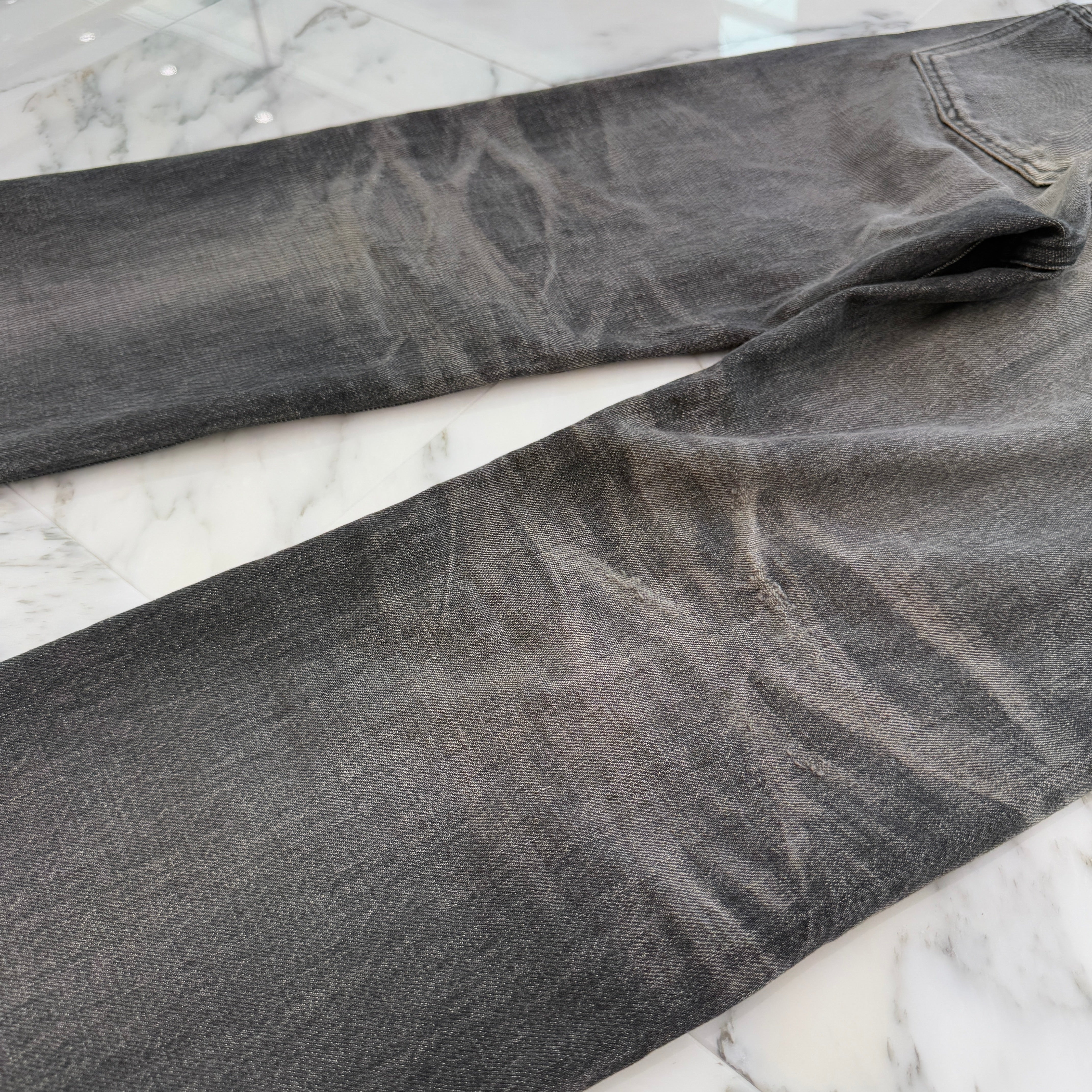 CELINE 2024SS Wesley Jeans In Black Destroyed Denim Pants 2N850247Y.06CK Size 26 セリーヌ ウェスリージーンズ イン ブラックデストロイデニムパンツ サイズ 26