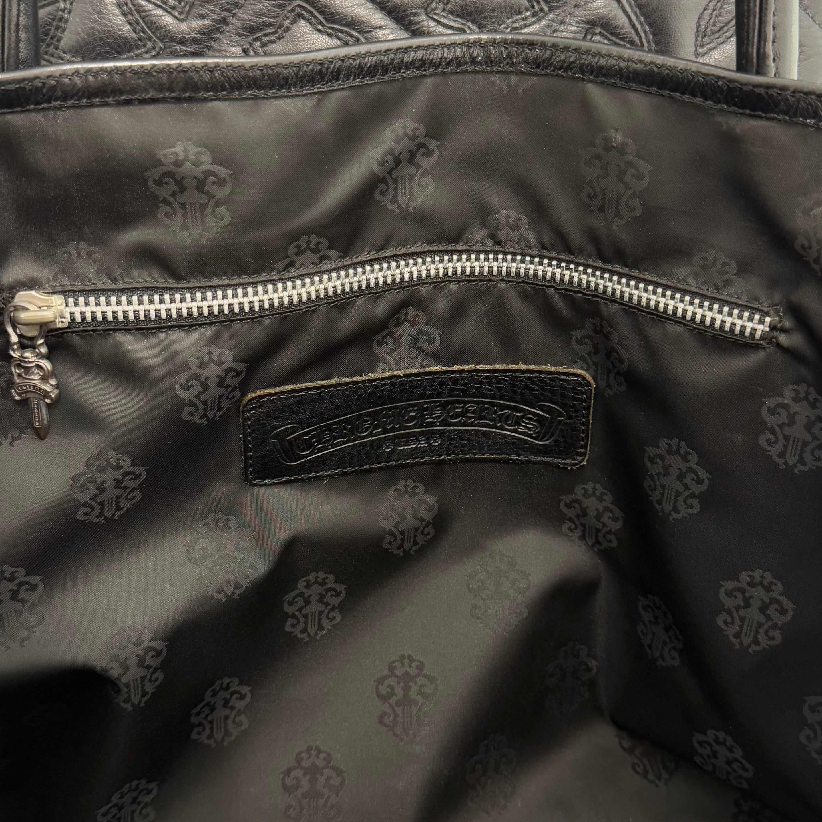 CHROME HEARTS 3 Cemetery Cross Patch FS Leather Tote Bag クロムハーツ 3セメタリークロスパッチ FS レザートートバッグ