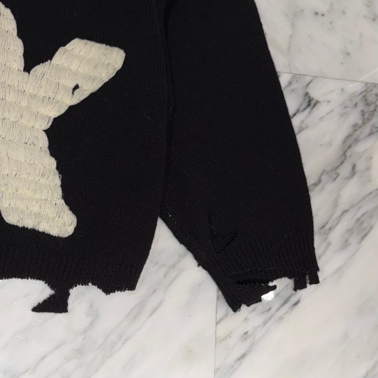 SAINT Mxxxxxx × Sex Pistols 2024AW Damage Crew Knit SM-YS1-0000-C24 Size L セントマイケル×セックス・ピストルズ  ダメージクルーニット サイズ L