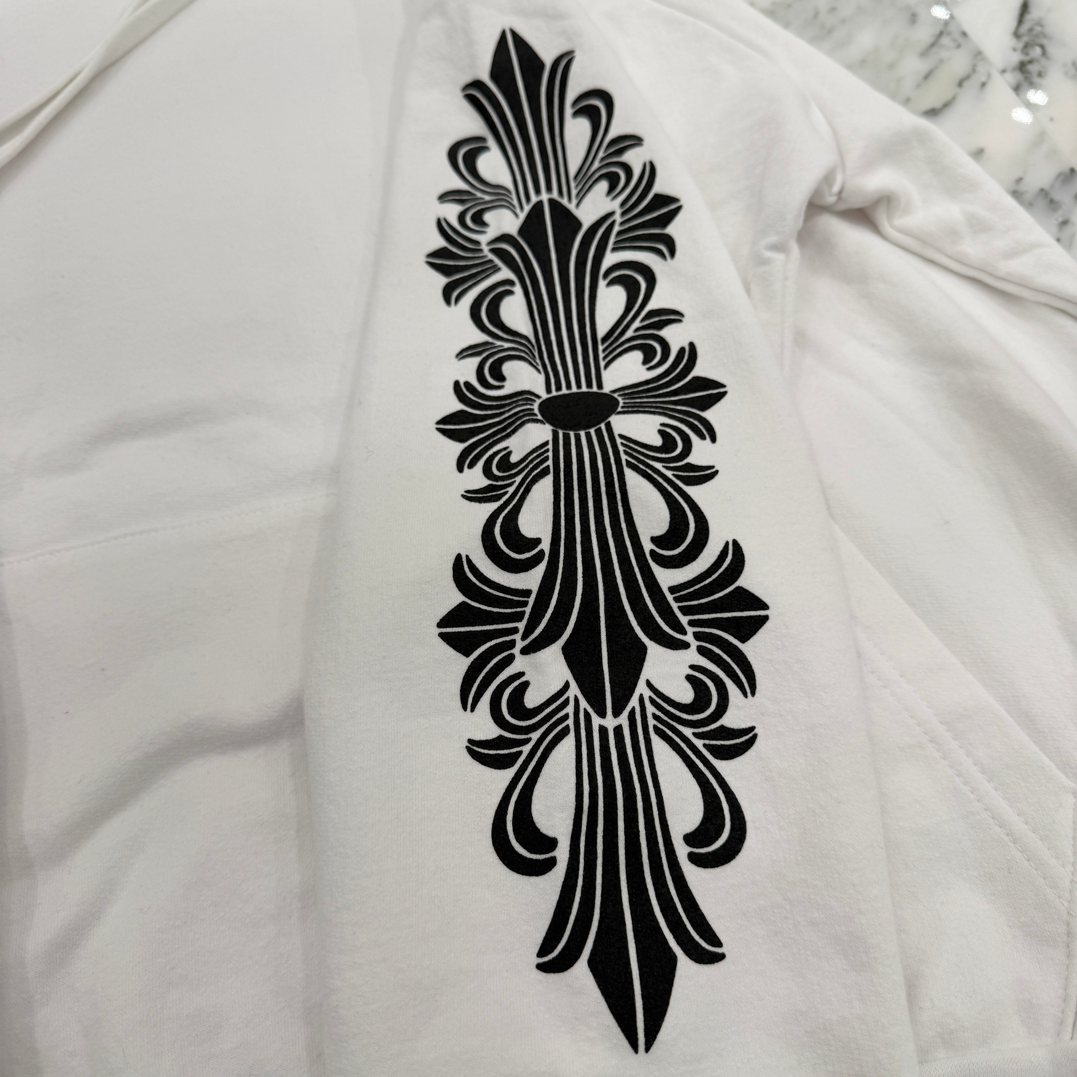 CHROME HEARTS Floral Cross Horseshoe Pullover Hoodie Size XXL クロムハーツ フローラルクロスホースシュー プルオーバーフーディ サイズXXL