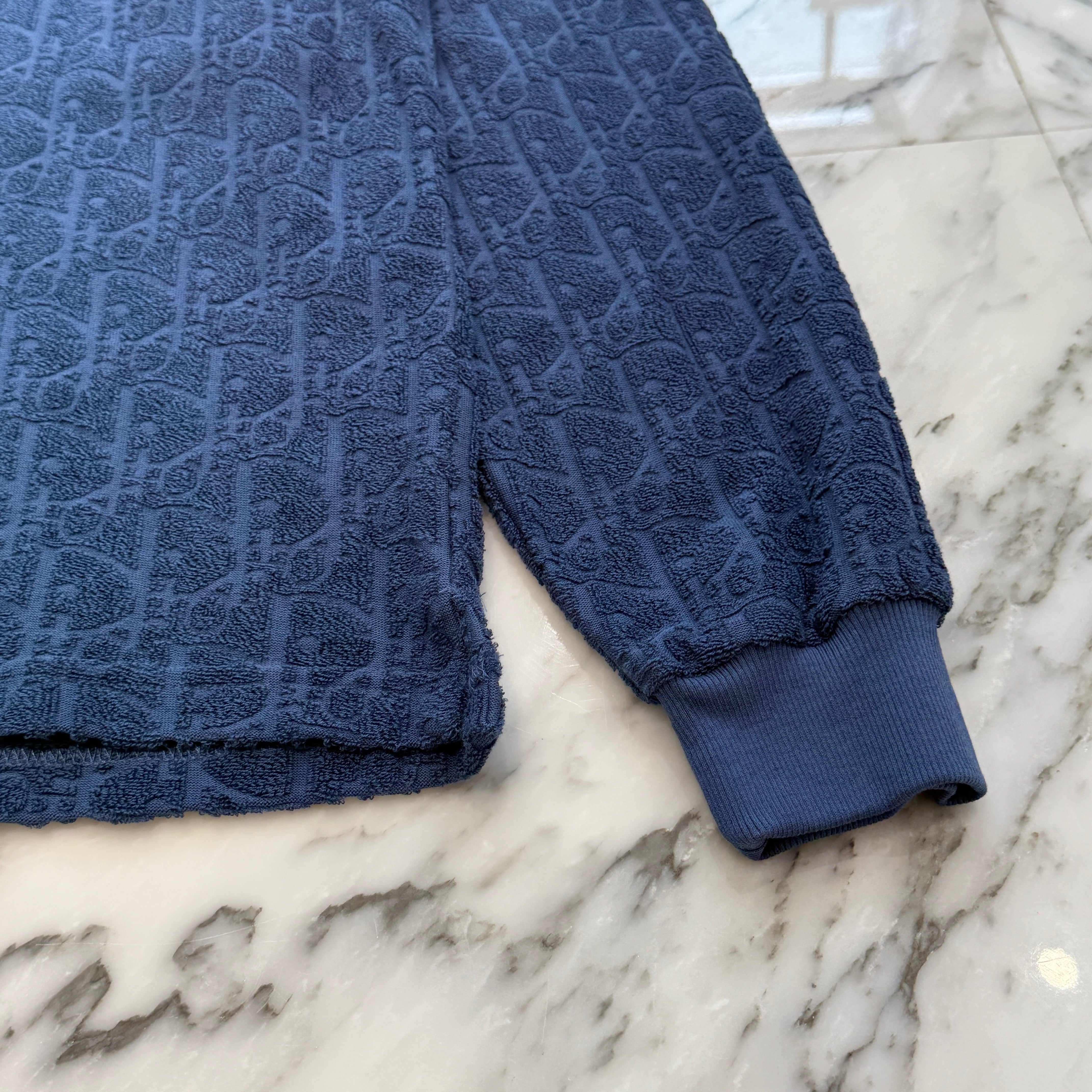 DIOR 2022SS Oblique Cotton Jacquard Long Sleeve Tee 293J649A0614 Size L ディオール オブリーク コットン ジャガード ロングスリーブTシャツ サイズL