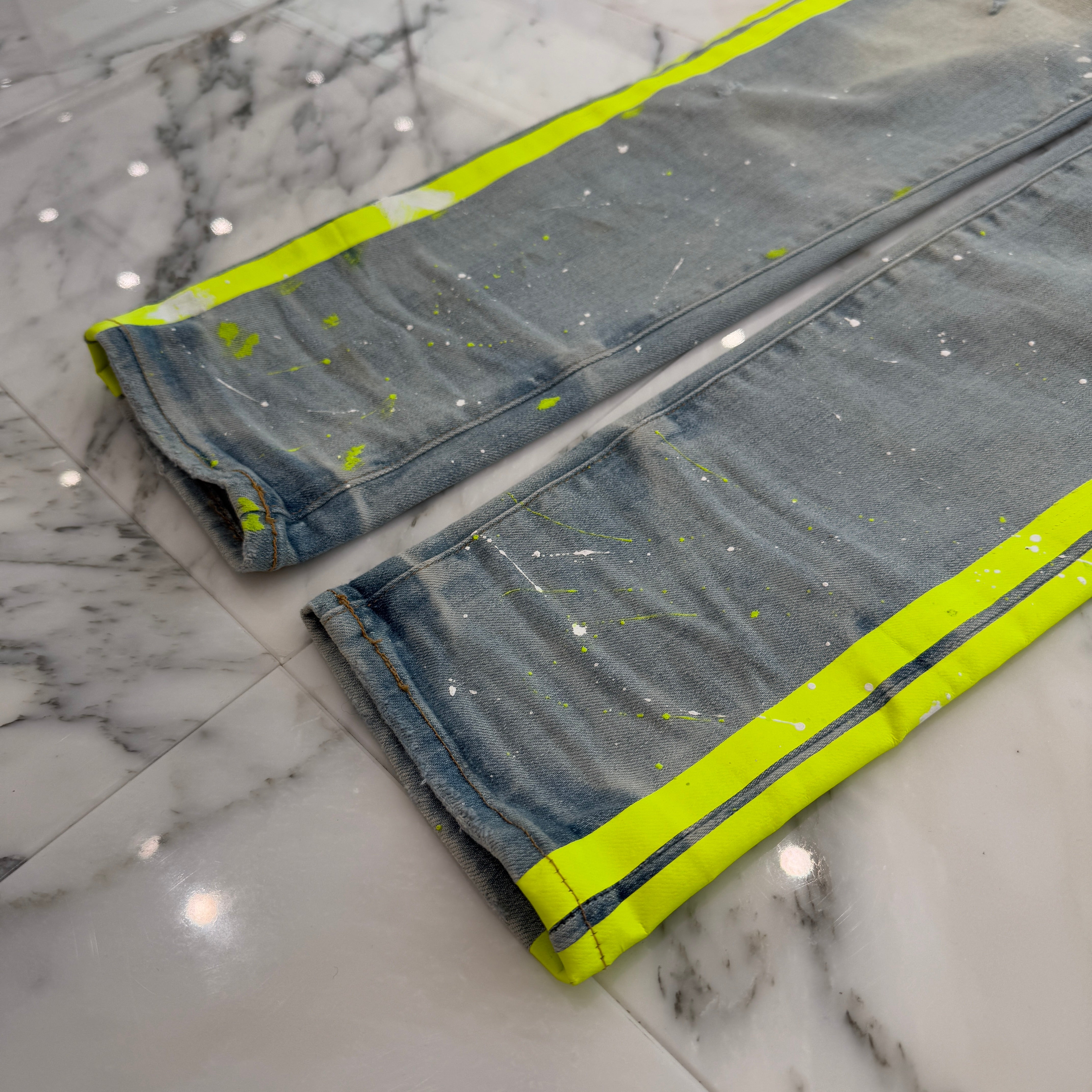 AMIRI Distressed Side Line Track Skinny Denim Pants Size 32 アミリ ディストレスト サイドライン トラック スキニーデニムパンツ サイズ 32