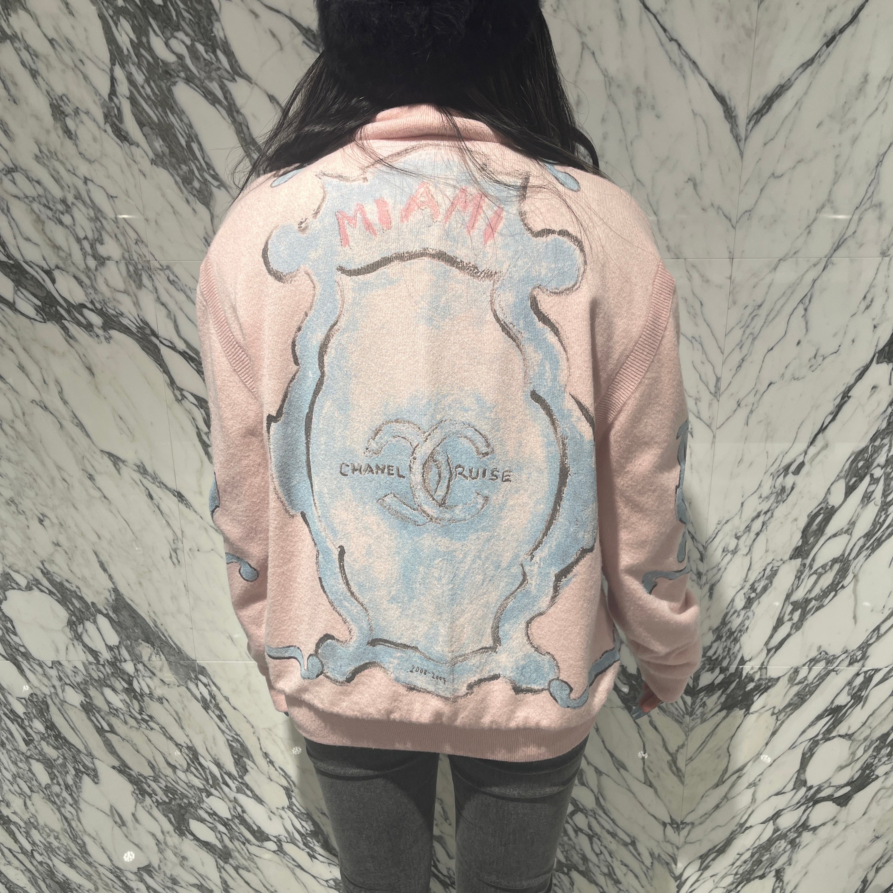 CHANEL 2009AW 09 Cruise Miami Hotel Cashmere Knit Cardigan P34566W04242 Size 48