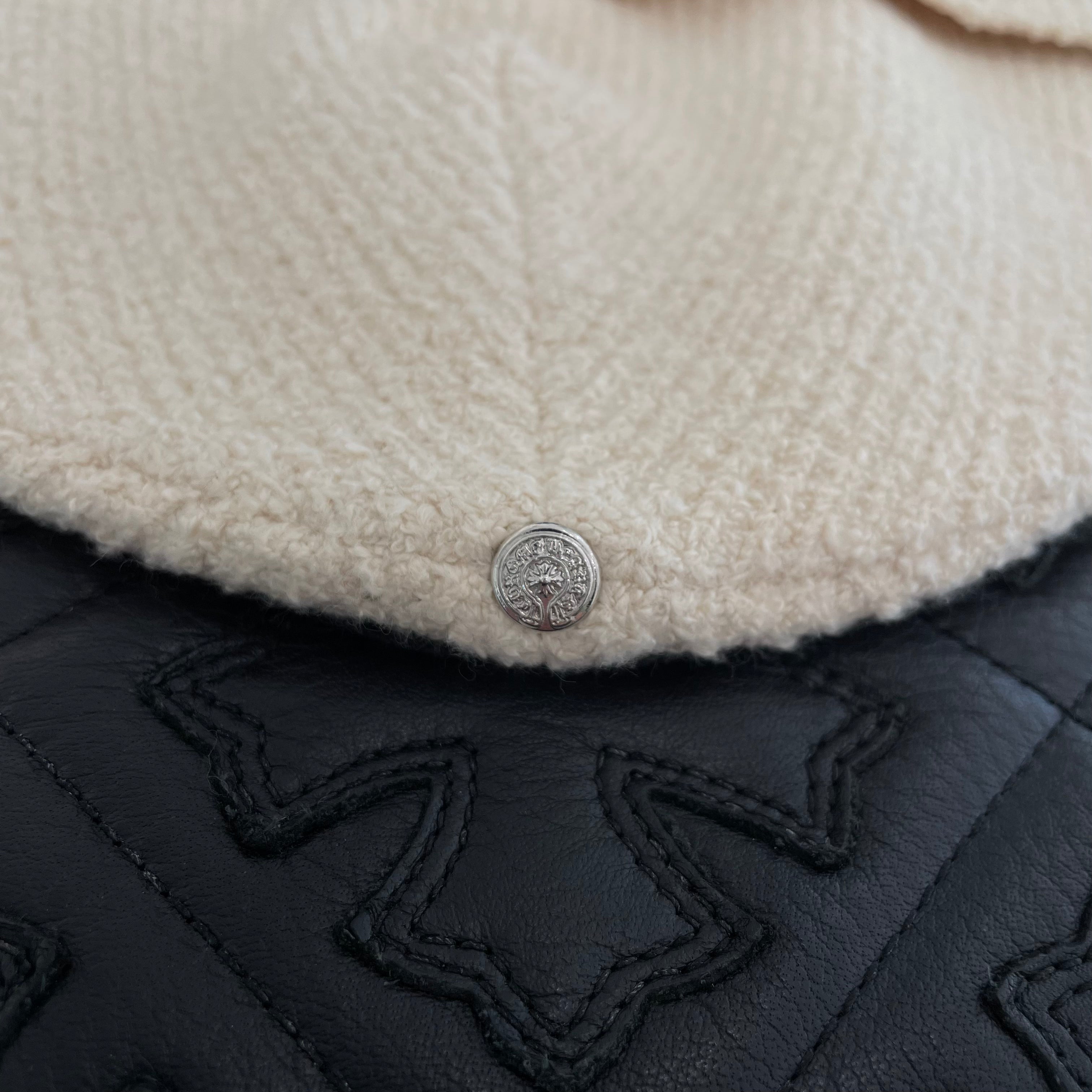 CHROME HEARTS 2024AW Leopard Harako Leather Cross Patch Beanie Size ONE SIZE (53-60) クロムハーツ レオパード ハラコ レザークロスパッチ ビーニー サイズONE SIZE (53-60)