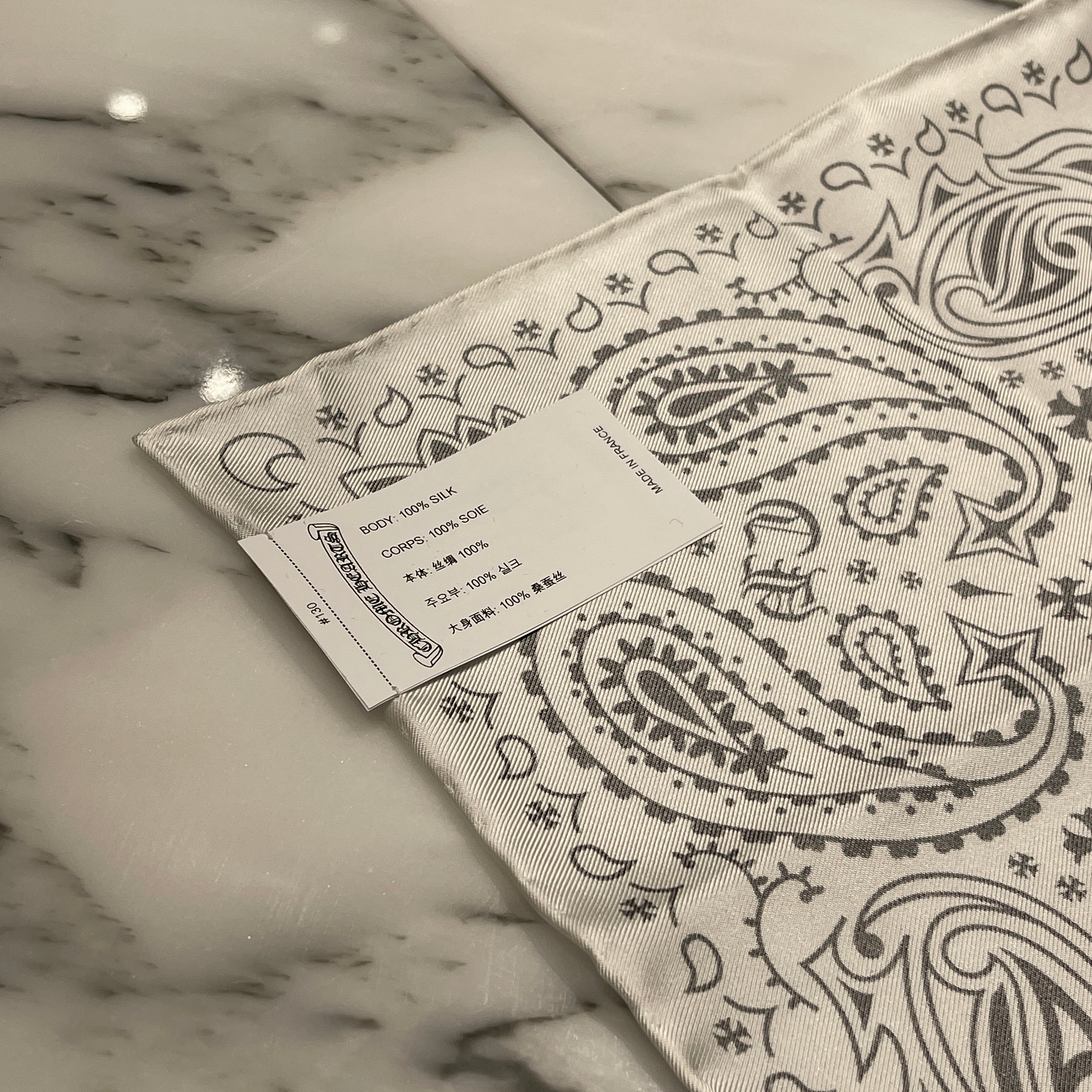 CHROME HEARTS Paisley Pattern Silk Bandana クロムハーツ ペイズリーパターン シルクバンダナ