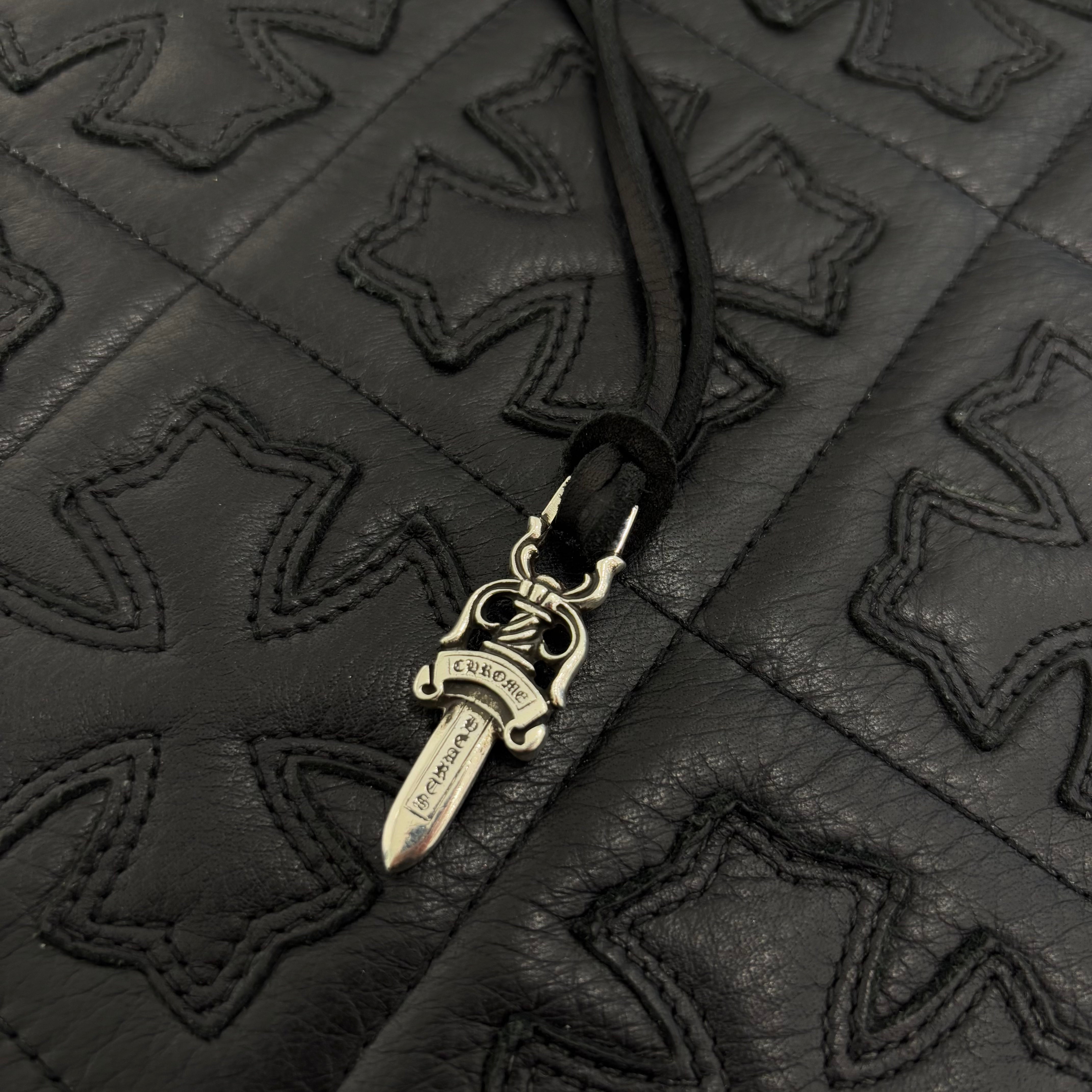 CHROME HEARTS Leather String Dagger Charm Pendant Top クロムハーツ レザー紐 ダガーチャーム ペンダントトップ