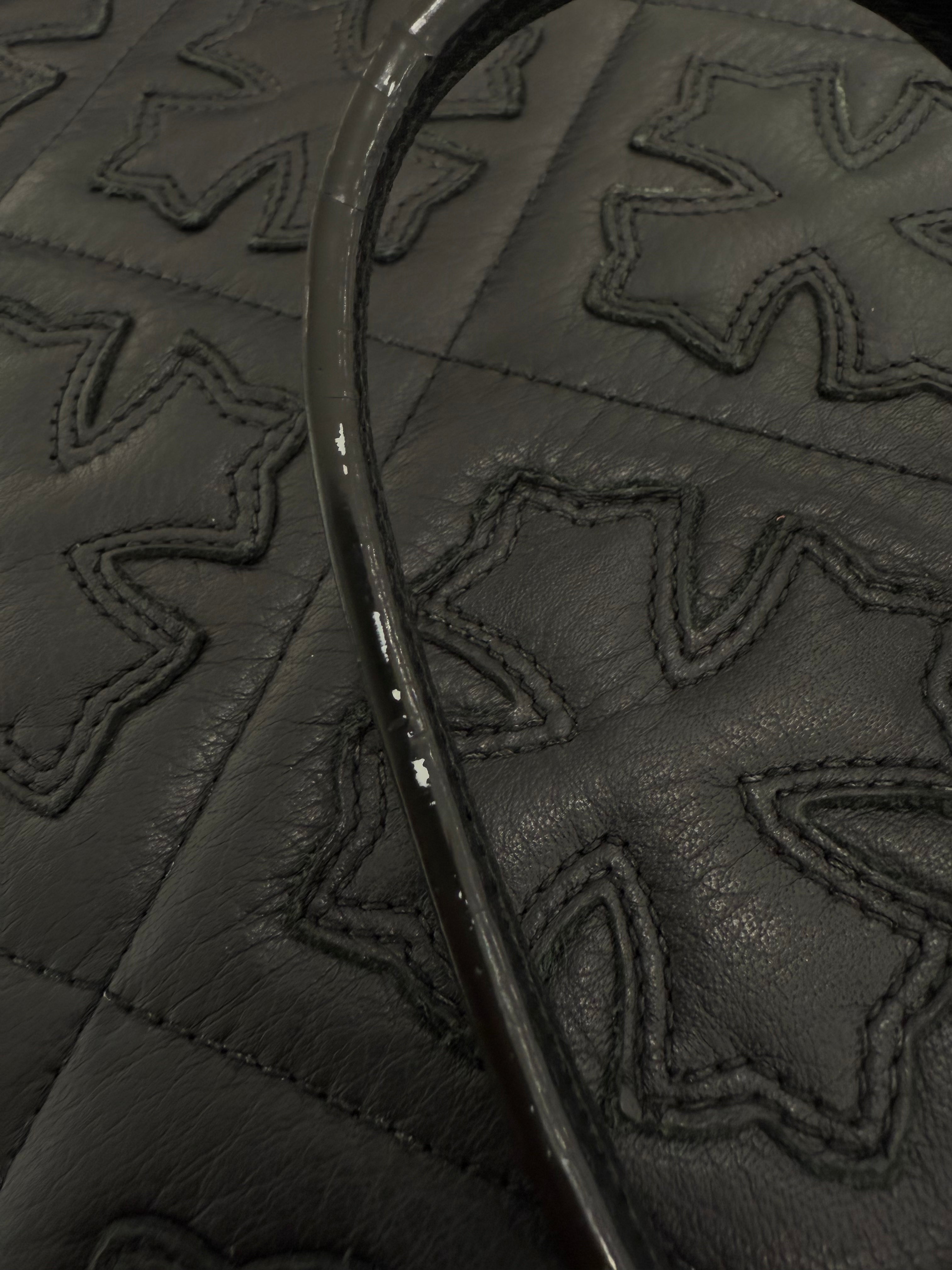 CHROME HEARTS Square Pocket 3 Cemetery Cross Leather Patch Shoulder Bag クロムハーツ スクエアポケット 3セメタリークロス レザーパッチ ショルダーバッグ