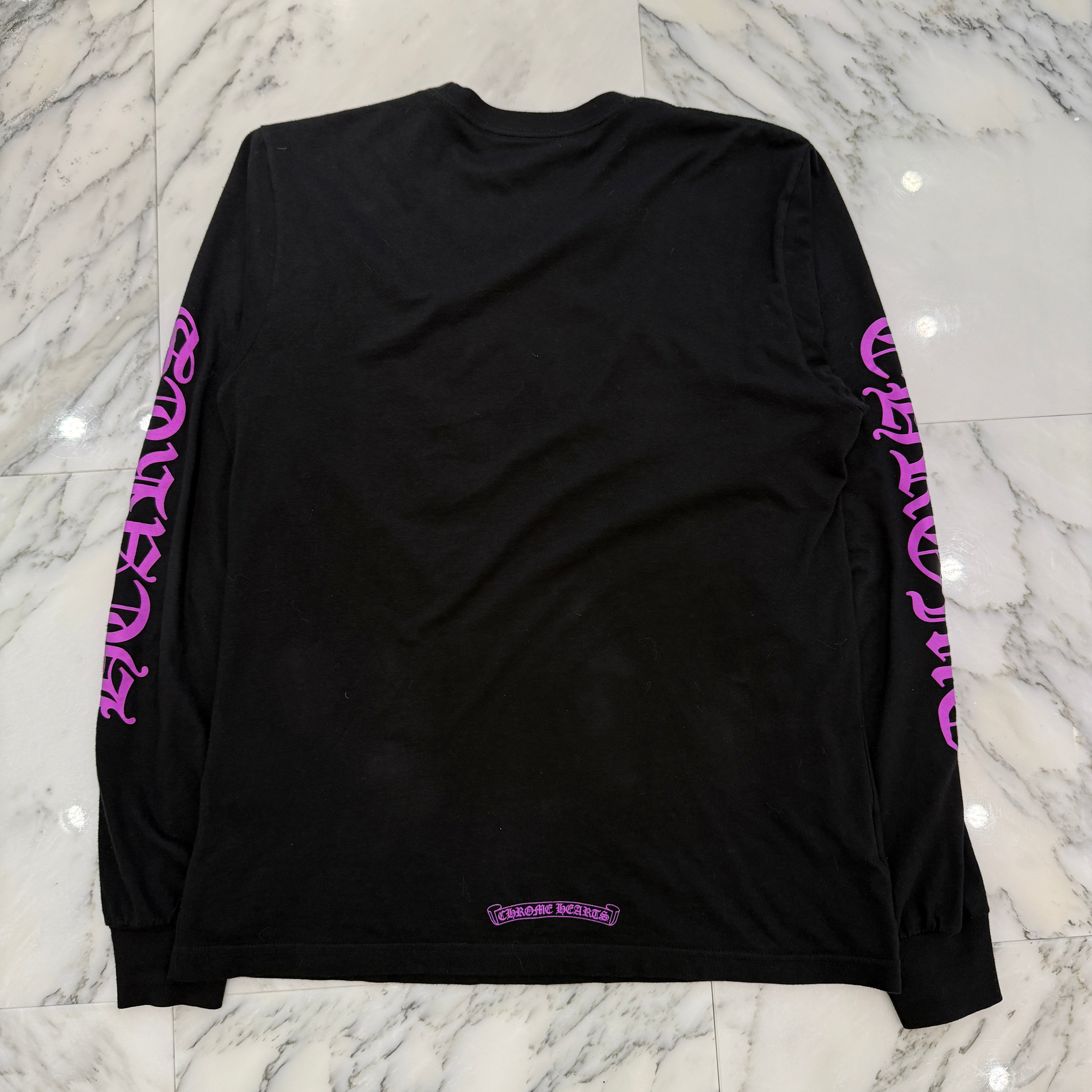 CHROME HEARTS オールドイングリッシュ ネックロゴ ロンT 黒紫 CHROME HEARTS 銀座店 クロムハーツ 美品 オールドイングリッシュ