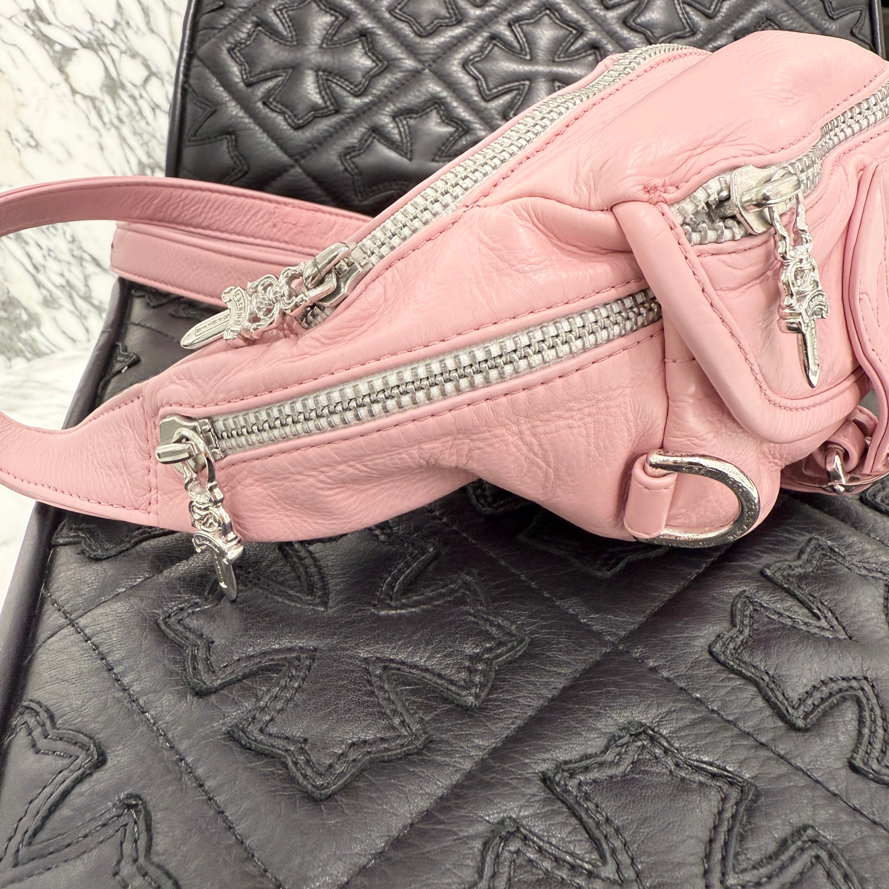 CHROME HEARTS 1 SNAT PACK Mini LEATHER WAIST BAG クロムハーツ 1スナットパック ミニ レザーウェストバッグ