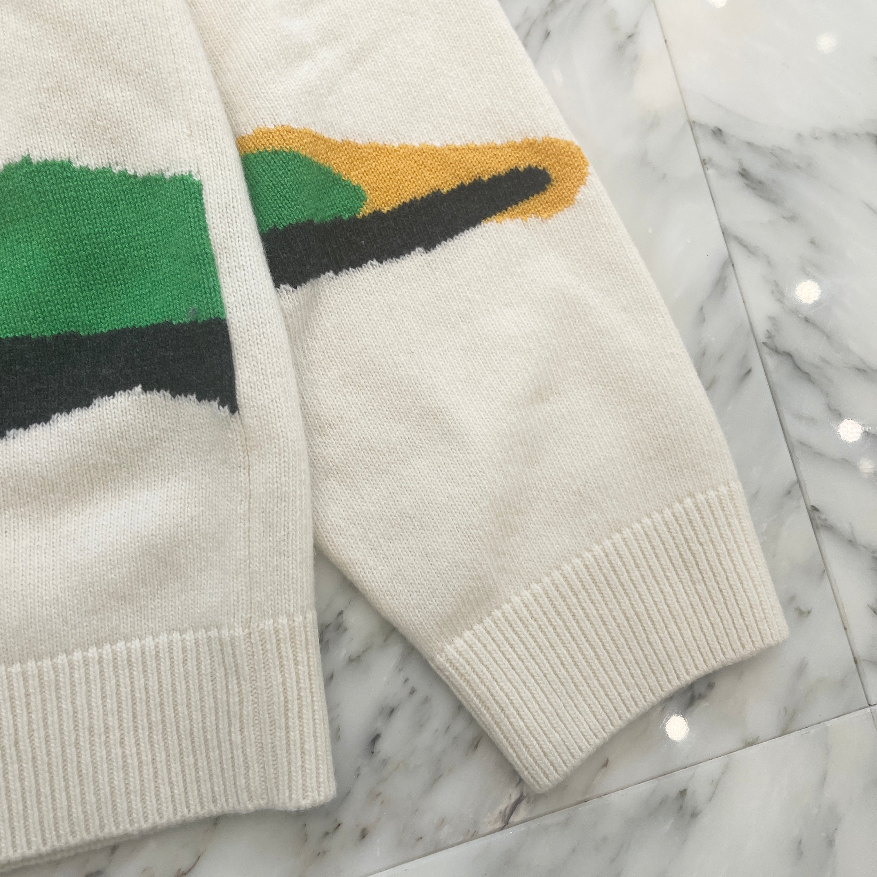 LOUIS VUITTON 2023AW Intarsia Cashmere Wool Crew Neck Knit Sweater 1ABXY8 Size XL ルイヴィトン インタルシア カシミヤ ウール クルーネック ニットセーター サイズXL