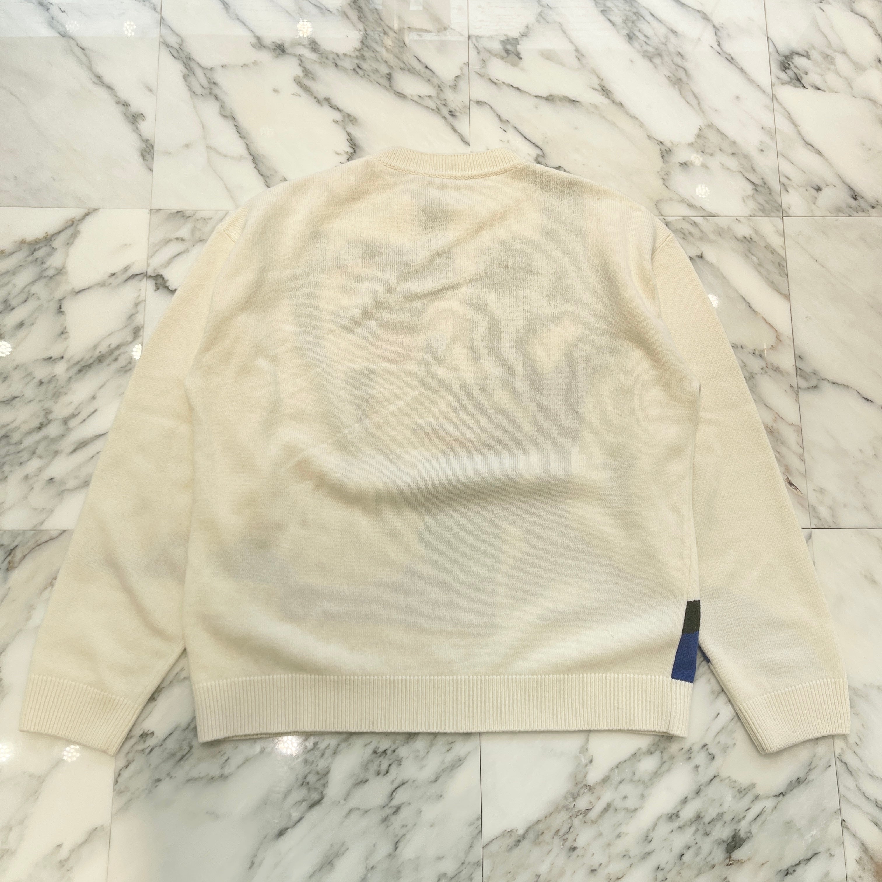 LOUIS VUITTON 2023AW Intarsia Cashmere Wool Crew Neck Knit Sweater 1ABXY8 Size XL ルイヴィトン インタルシア カシミヤ ウール クルーネック ニットセーター サイズXL