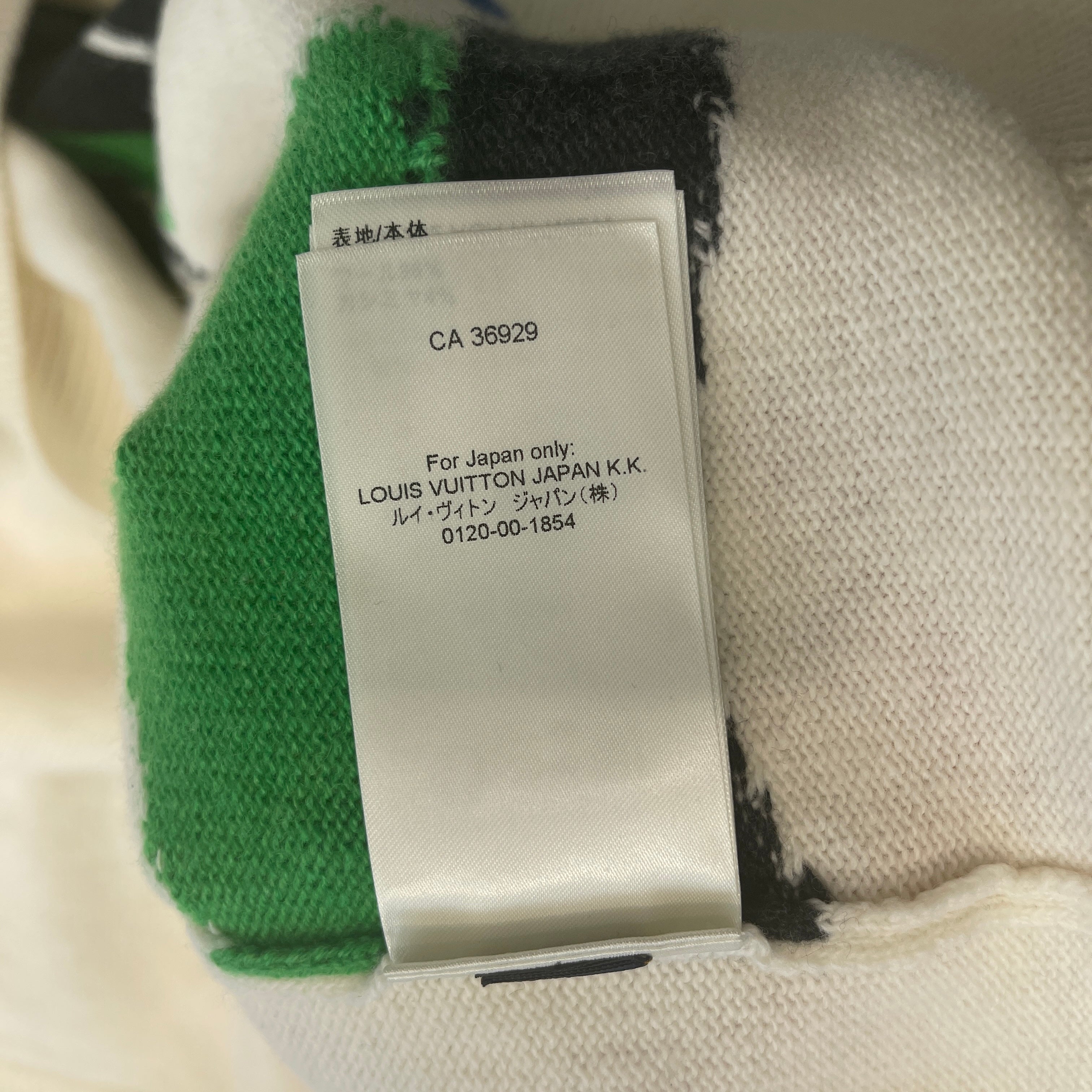 LOUIS VUITTON 2023AW Intarsia Cashmere Wool Crew Neck Knit Sweater 1ABXY8 Size XL ルイヴィトン インタルシア カシミヤ ウール クルーネック ニットセーター サイズXL