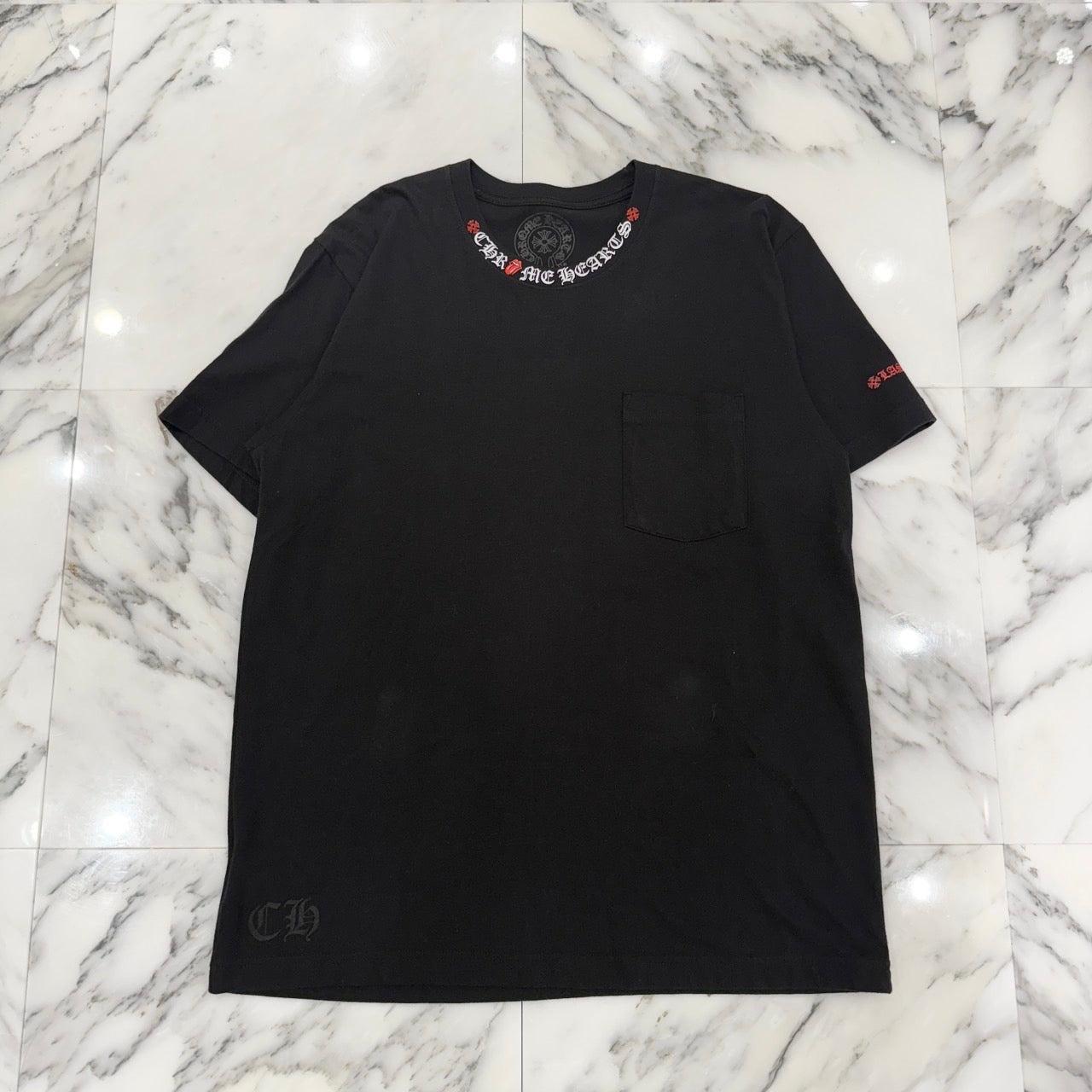 CHROME HEARTS ×The Rolling Stones 2024SS Lip Tan Neck Logo Tee Size L クロムハーツ × ローリングストーンズ リップ&タン ネックロゴ Tシャツ サイズL