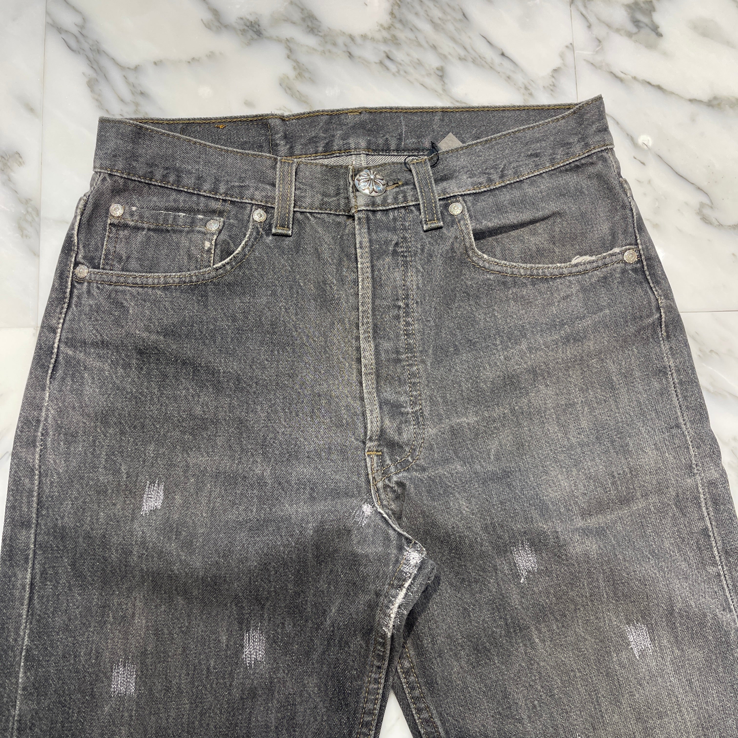 CHROME HEARTS × Levi's 501 VNTG Cross Ball Button Denim Pants Size 30 クロムハーツ × リーバイス 501 ヴィンテージ クロスボールボタン デニムパンツ ジーンズ サイズ30