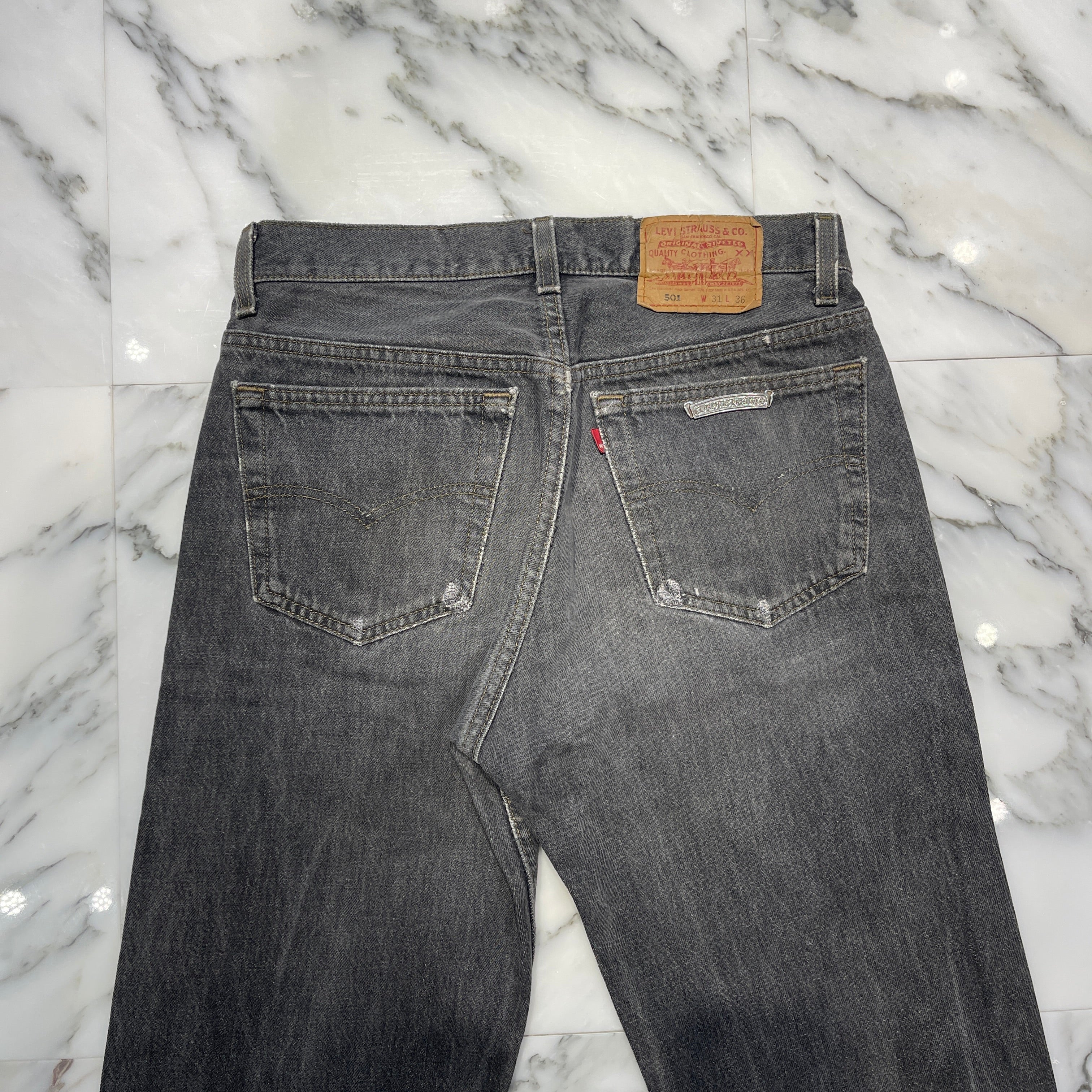 CHROME HEARTS × Levi's 501 VNTG Cross Ball Button Denim Pants Size 30 クロムハーツ × リーバイス 501 ヴィンテージ クロスボールボタン デニムパンツ ジーンズ サイズ30