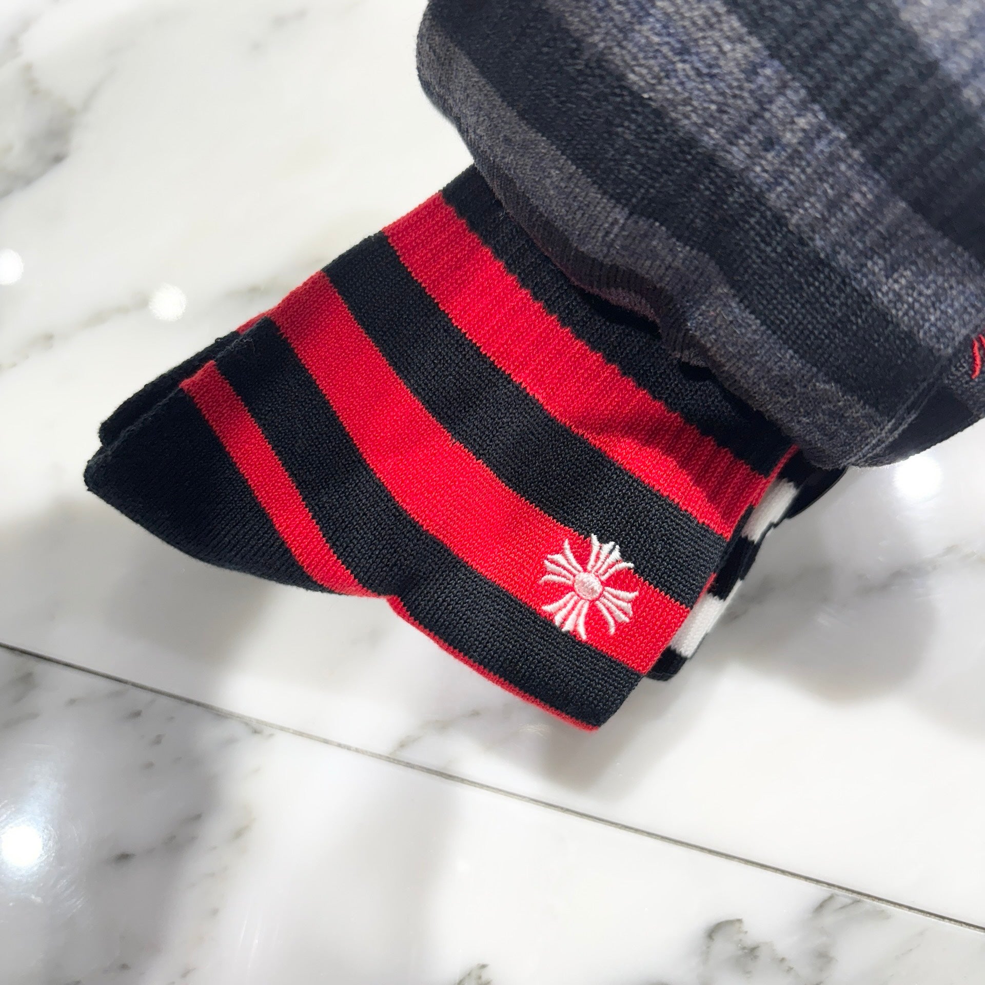 CHROME HEARTS CH Plus Border Socks Size M(25-27cm) クロムハーツ CHプラス ボーダーソックス サイズM(25-27cm)