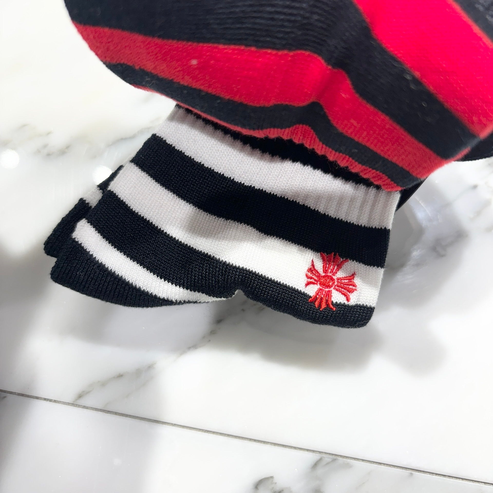 CHROME HEARTS CH Plus Border Socks Size M(25-27cm) クロムハーツ CHプラス ボーダーソックス サイズM(25-27cm)