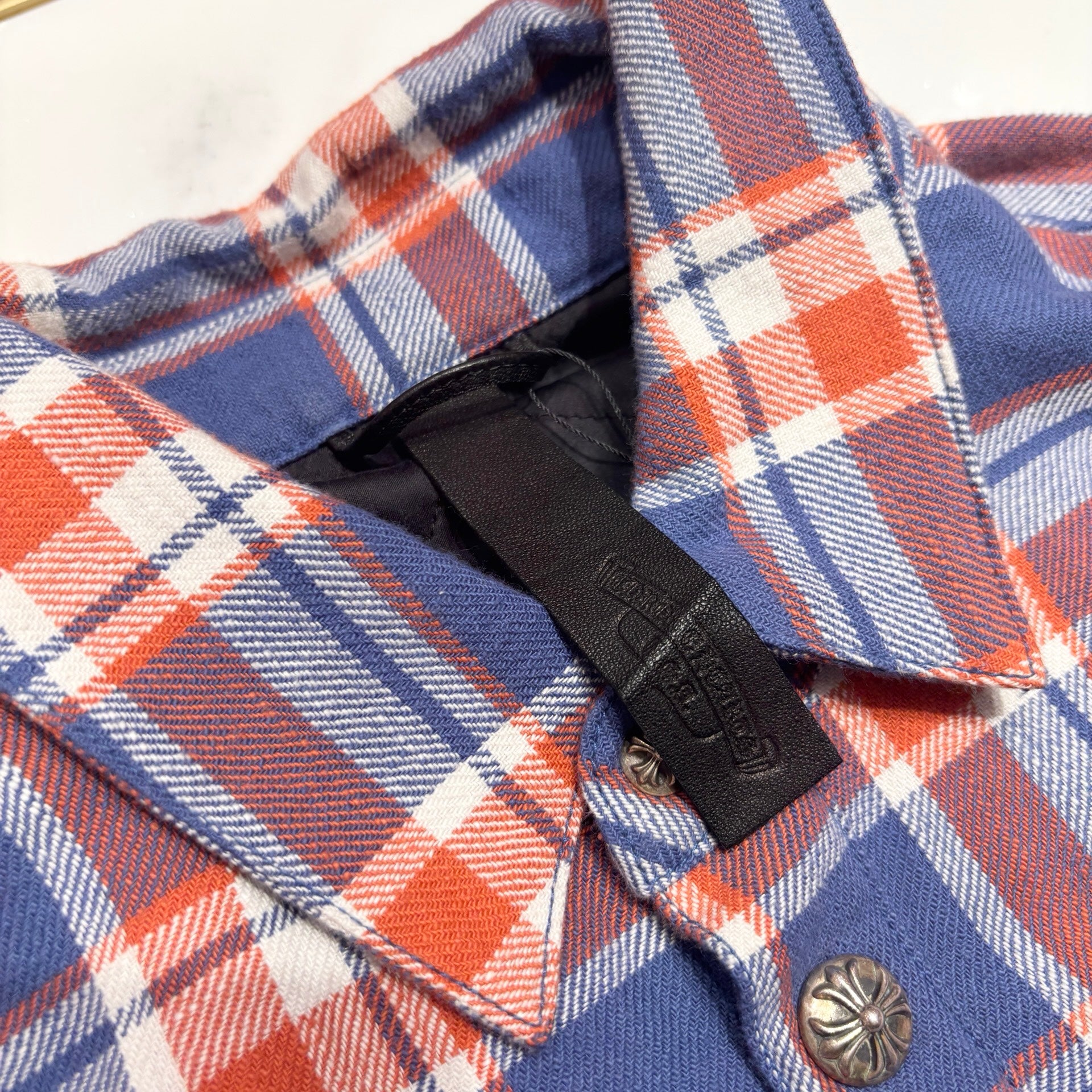 CHROME HEARTS Y NOT WORK DOG Flannel Check Shirt Jacket Size M クロムハーツ ワイノット ワークドッグ フランネル チェック シャツジャケット サイズM