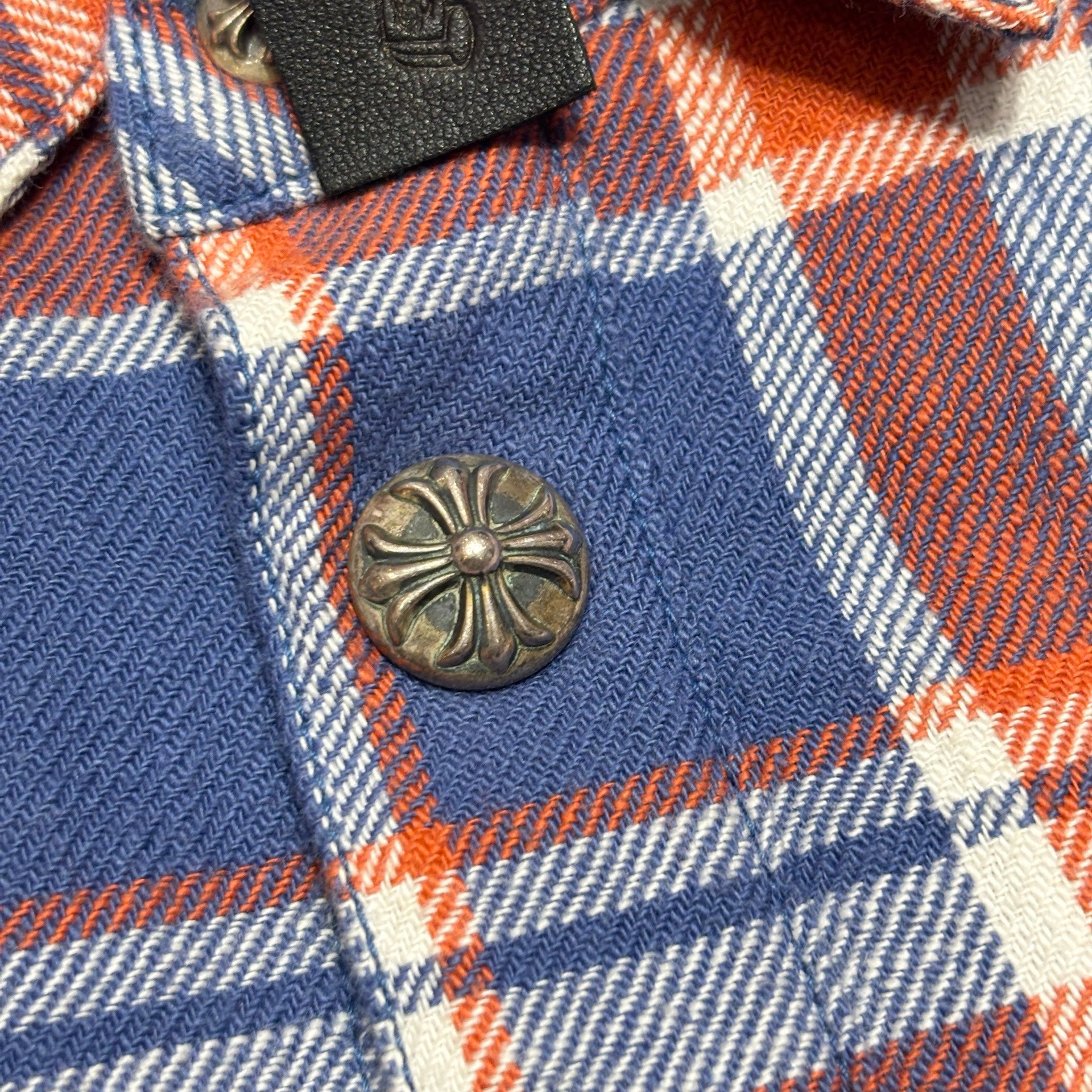 CHROME HEARTS Y NOT WORK DOG Flannel Check Shirt Jacket Size M クロムハーツ ワイノット ワークドッグ フランネル チェック シャツジャケット サイズM