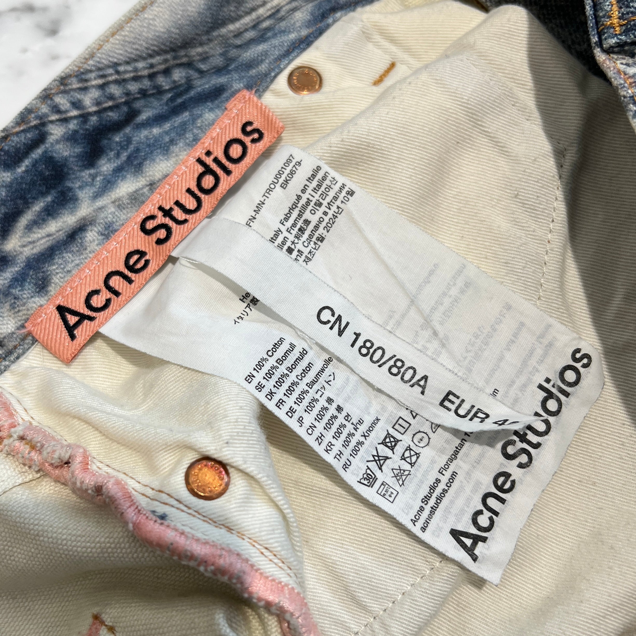 Acne Studios 2023SS 3D Printed Super Baggy Fit Jeans FN-MN-TROU001097 Size 46 アクネストゥディオス 3D プリントスーパーバギーフィットジーンズ サイズ46