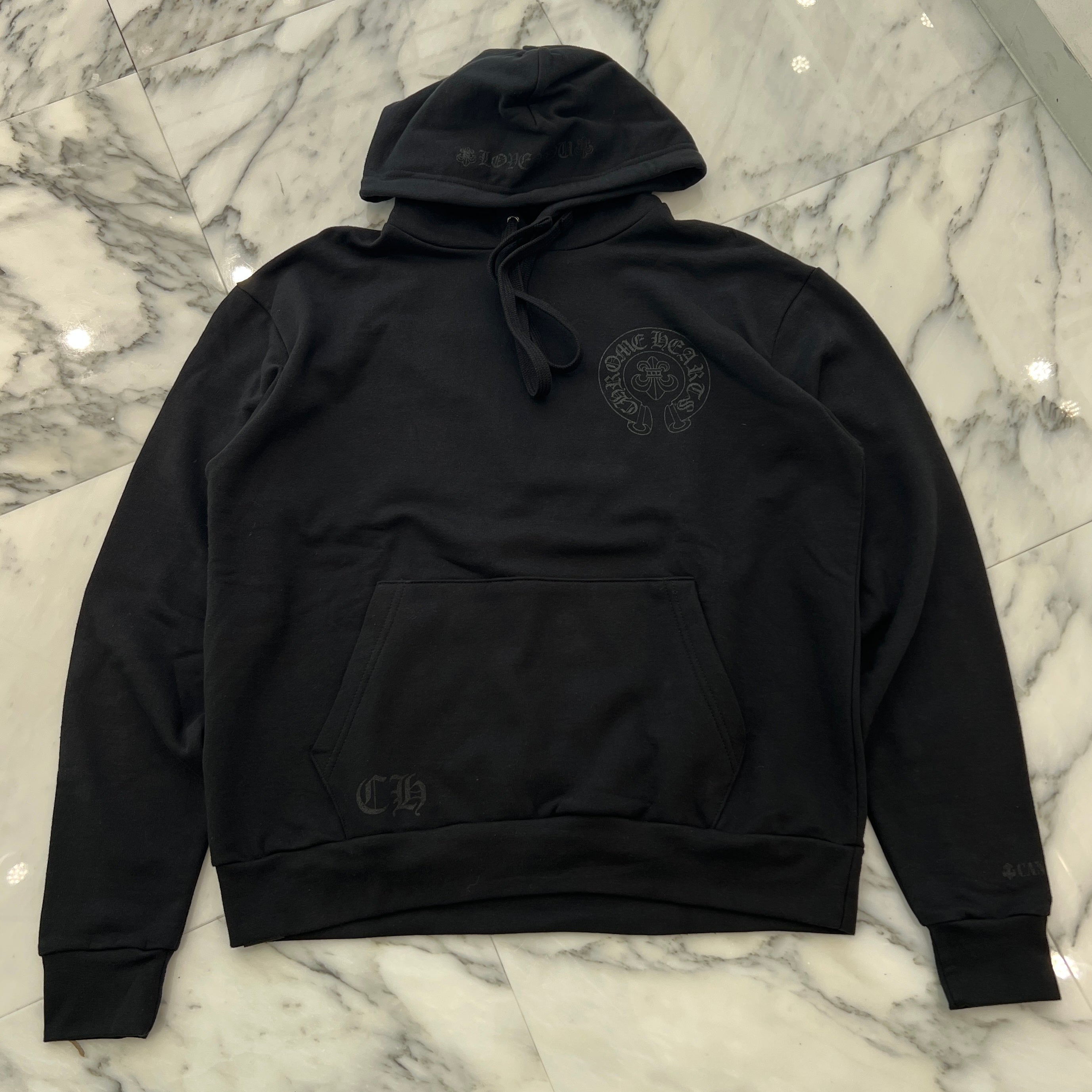 CHROME HEARTS 2025SS CANNES Limited Hooded "LOVE YOU" BS FLARE Horseshoe Pullover Hoodie Size XS クロムハーツ カンヌ限定 フーデッド "LOVE YOU" BSフレア ホースシュー プルオーバーフーディ サイズXS
