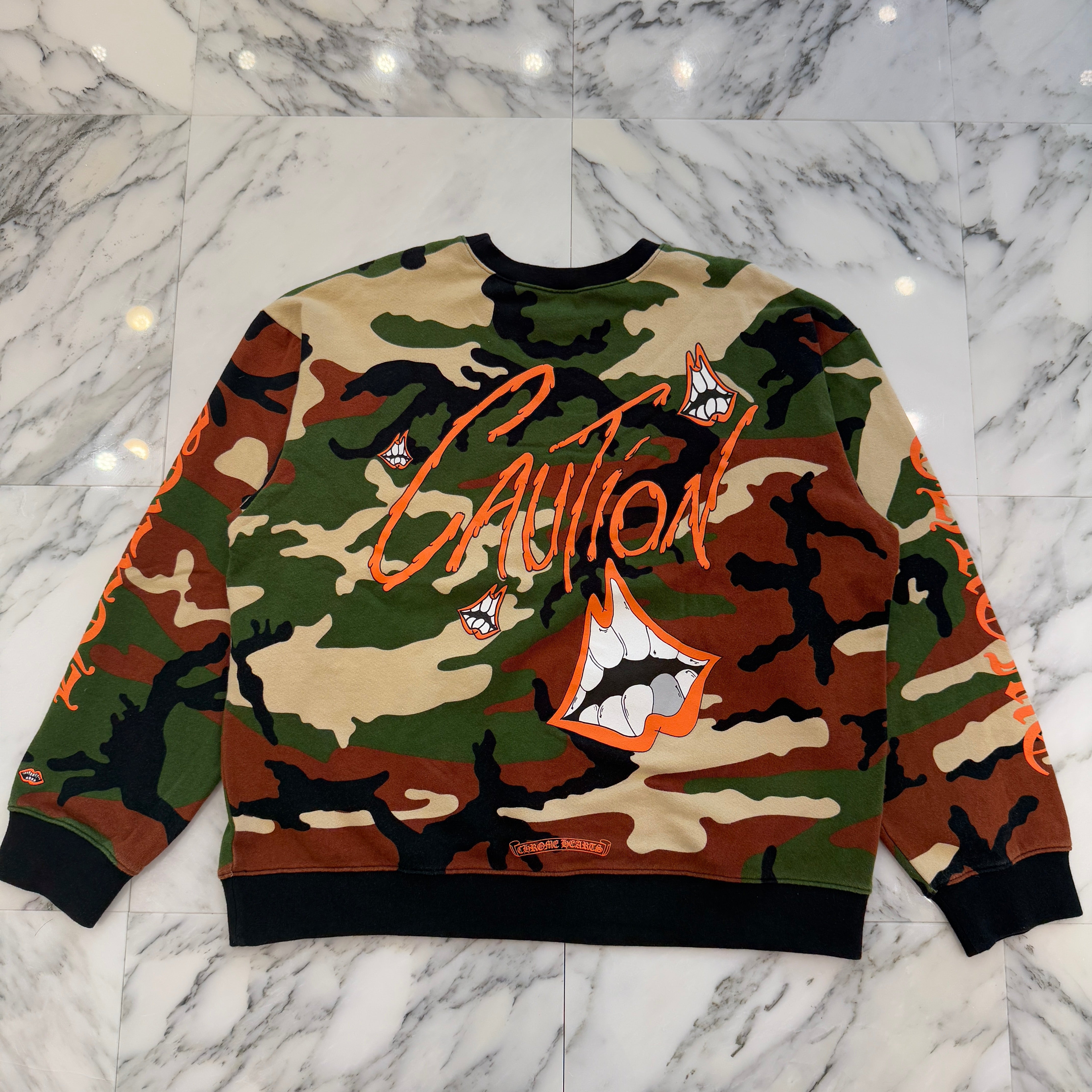 CHROME HEARTS × MATTY BOY 2022SS PPO CAUTION SWTSHRT Size M クロムハーツ × マッティボーイ コーションスウェットシャツ サイズM