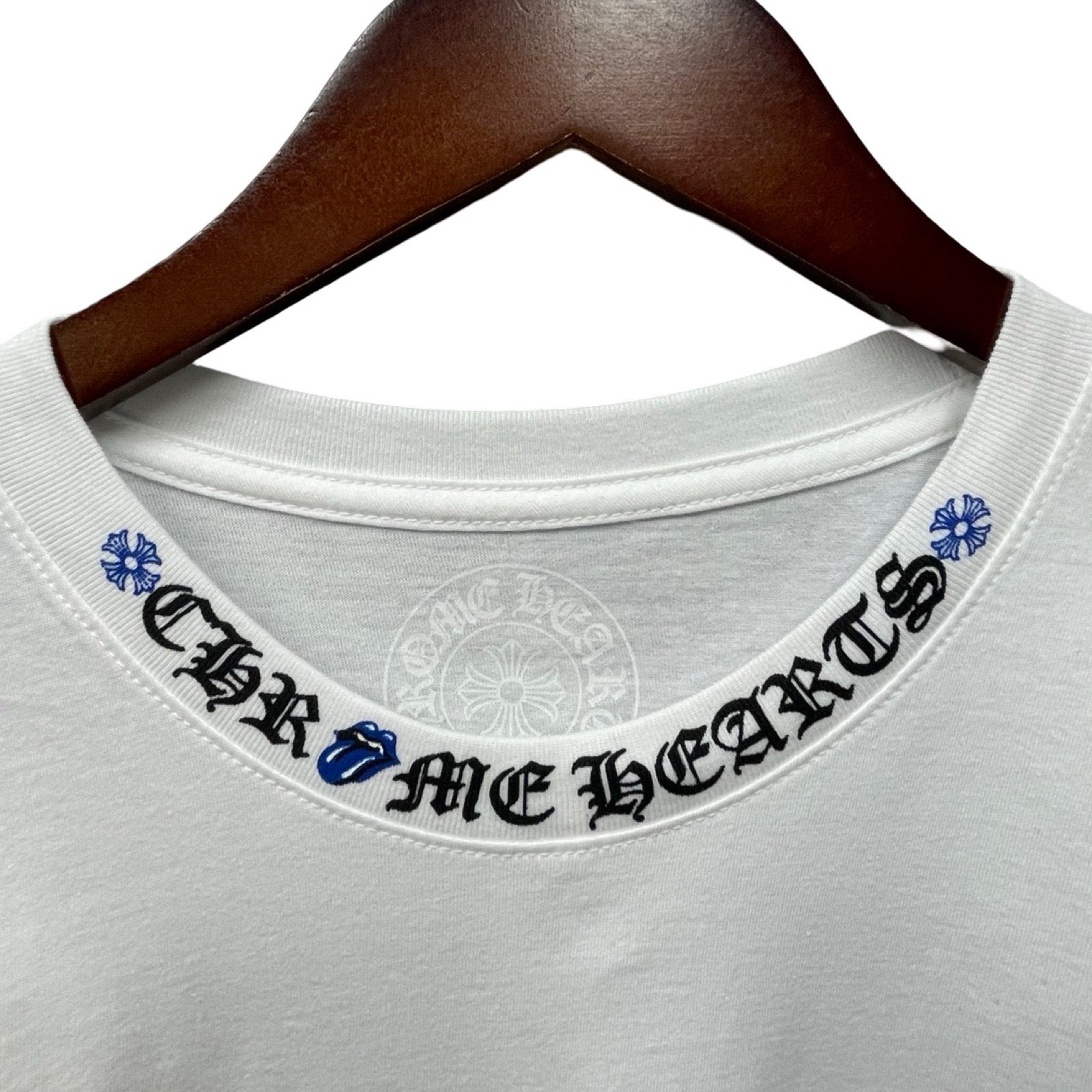 CHROME HEARTS×The Rolling Stones 2024SS Lip Tan Neck Logo Back Scroll L/S Tee Size L