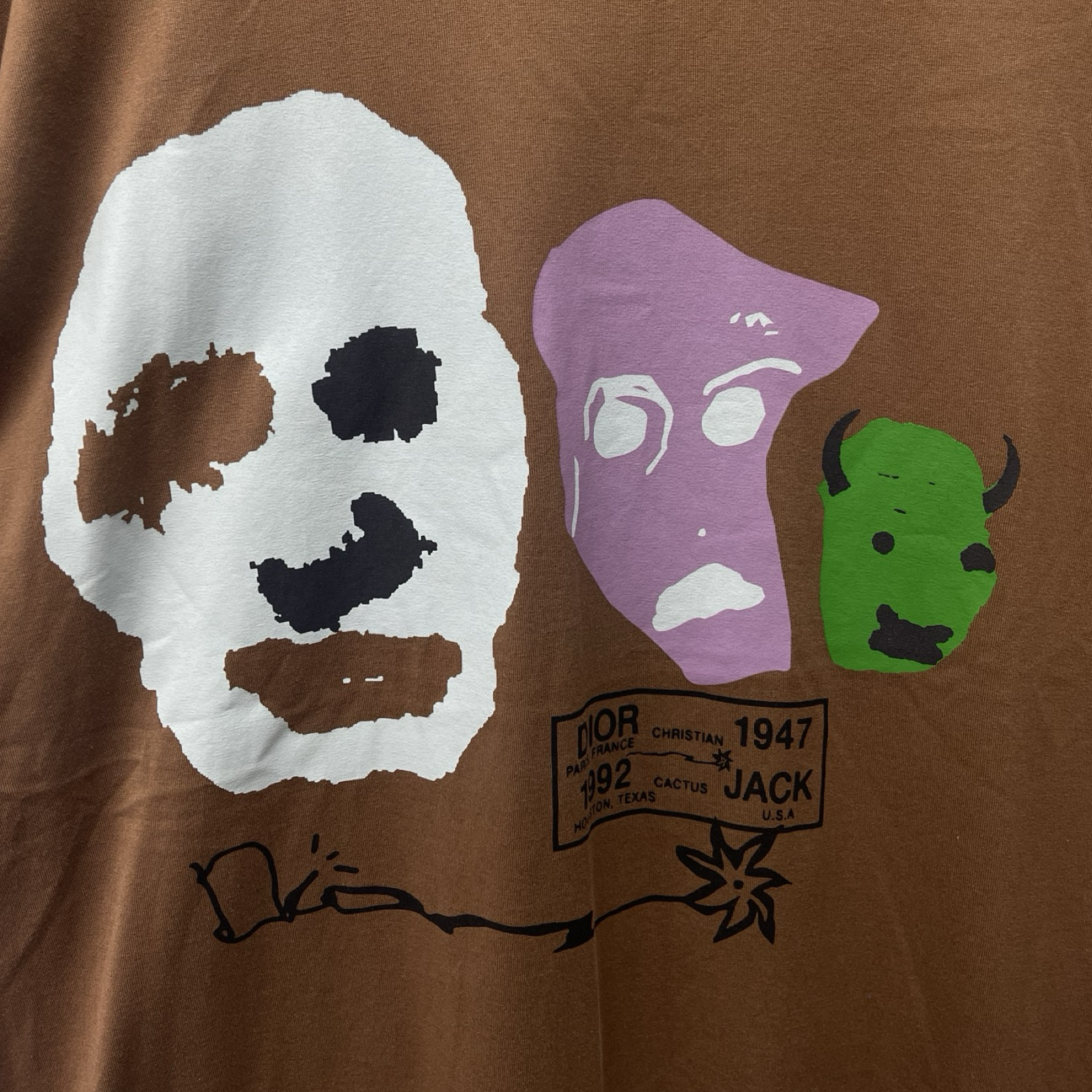 DIOR×Travis Scott 2022AW Cactus Jack Dior Oversized Tee 283J641B0677 Size XL