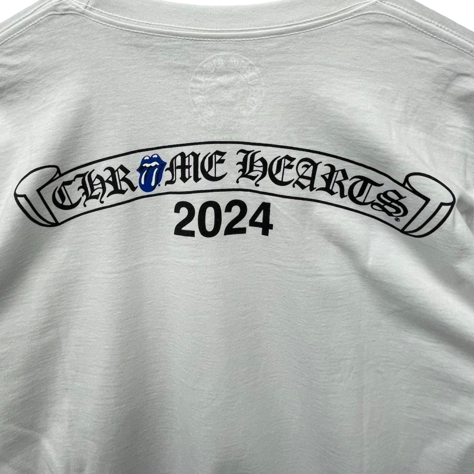CHROME HEARTS×The Rolling Stones 2024SS Lip Tan Neck Logo Back Scroll L/S Tee Size L