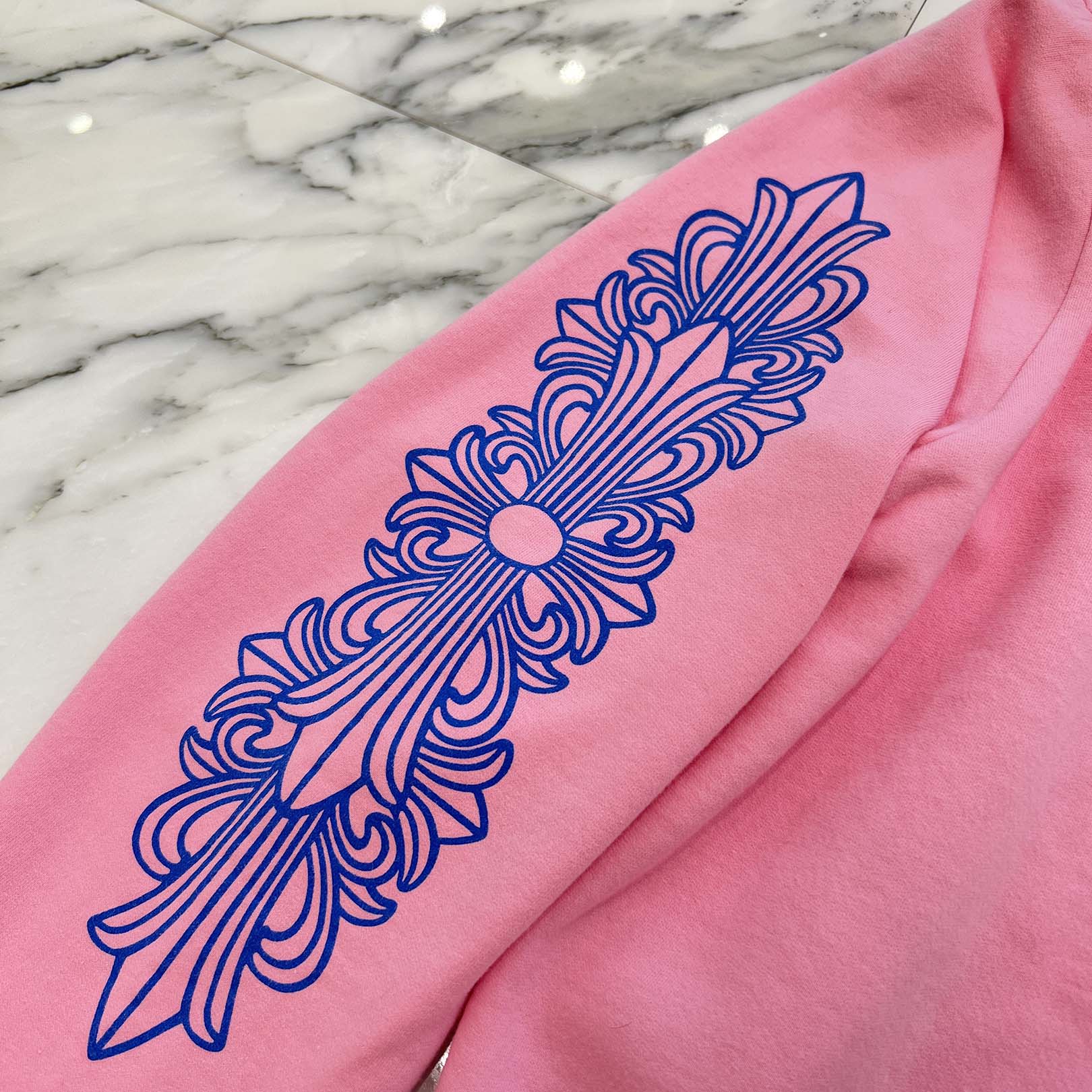 CHROME HEARTS NYC Limited Floral Cross Horseshoe Pullover Hoodie