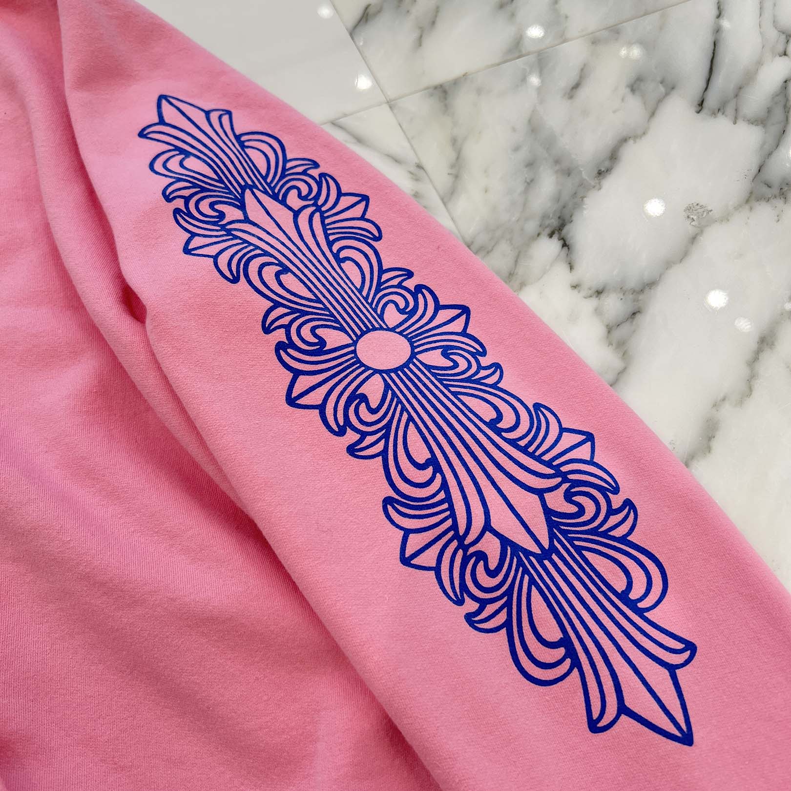 CHROME HEARTS NYC Limited Floral Cross Horseshoe Pullover Hoodie Size XXL クロムハーツ ニューヨーク限定 フローラルクロス ホースシュー プルオーバーフーディー サイズXXL