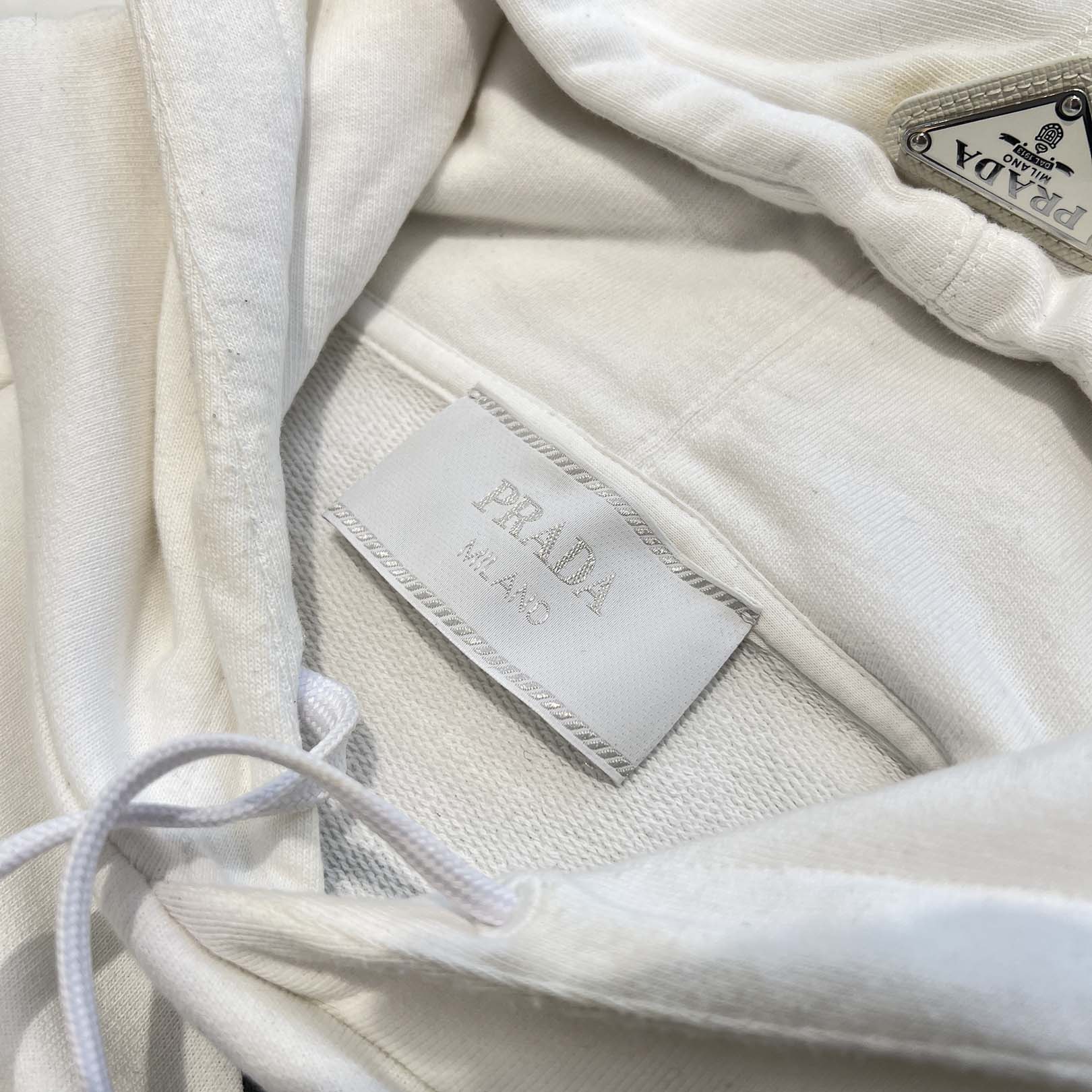 PRADA 2022SS Triangle Plate Oversized Cotton Jersey Hoodie UJL12A S221 10l0 Size L プラダ トライアングルプレート オーバーサイズ コットンジャージーフーディ サイズL