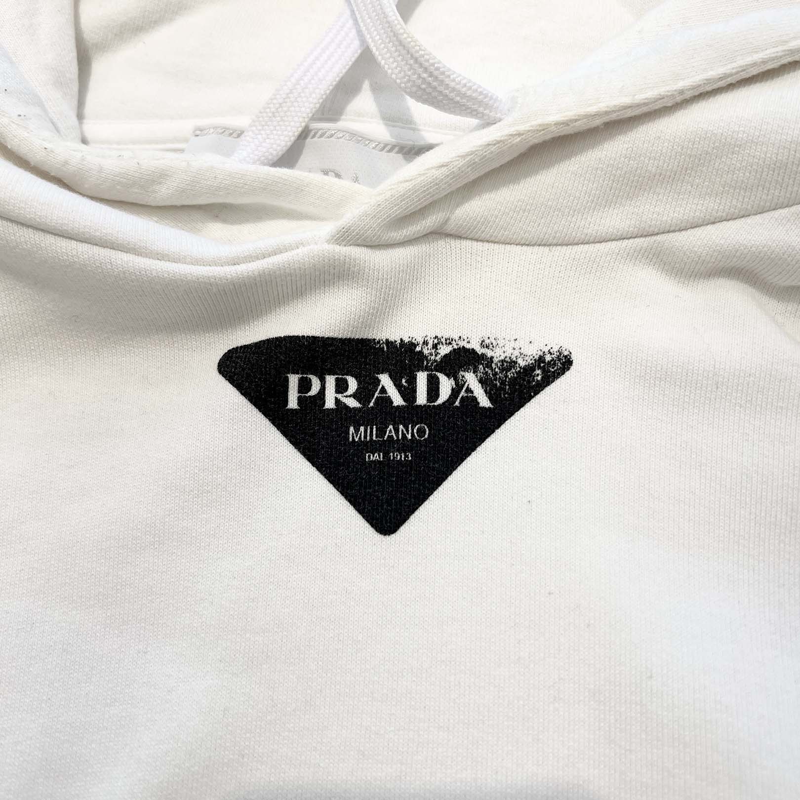 PRADA 2022SS Triangle Plate Oversized Cotton Jersey Hoodie UJL12A S221 10l0 Size L プラダ トライアングルプレート オーバーサイズ コットンジャージーフーディ サイズL