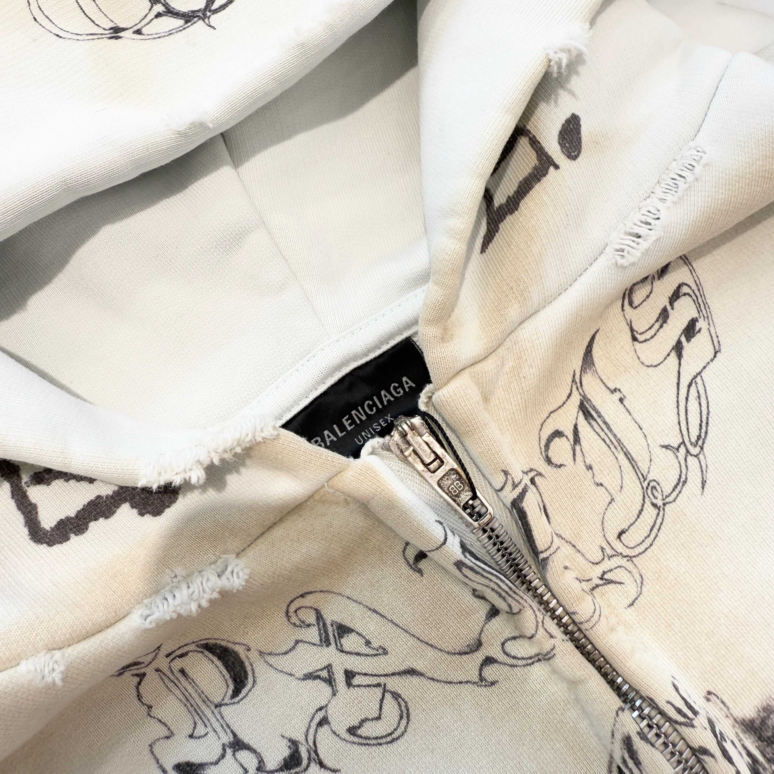 BALENCIAGA 2024SS Vintage Graffiti Zip Up Hoodie 770939 TQVK1 Size M バレンシアガ グラフィティ ジップアップフーディ サイズM