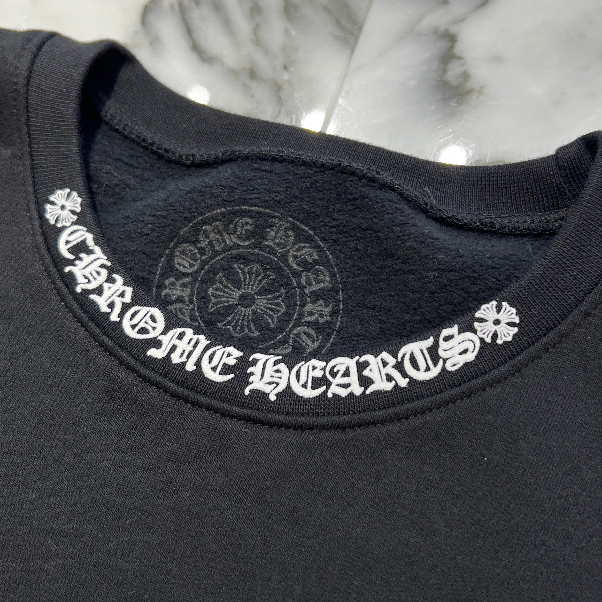 CHROME HEARTS Neck Logo Crewneck Sweatshirt Size M クロムハーツ ネックロゴクルーネックスウェットシャツ サイズM
