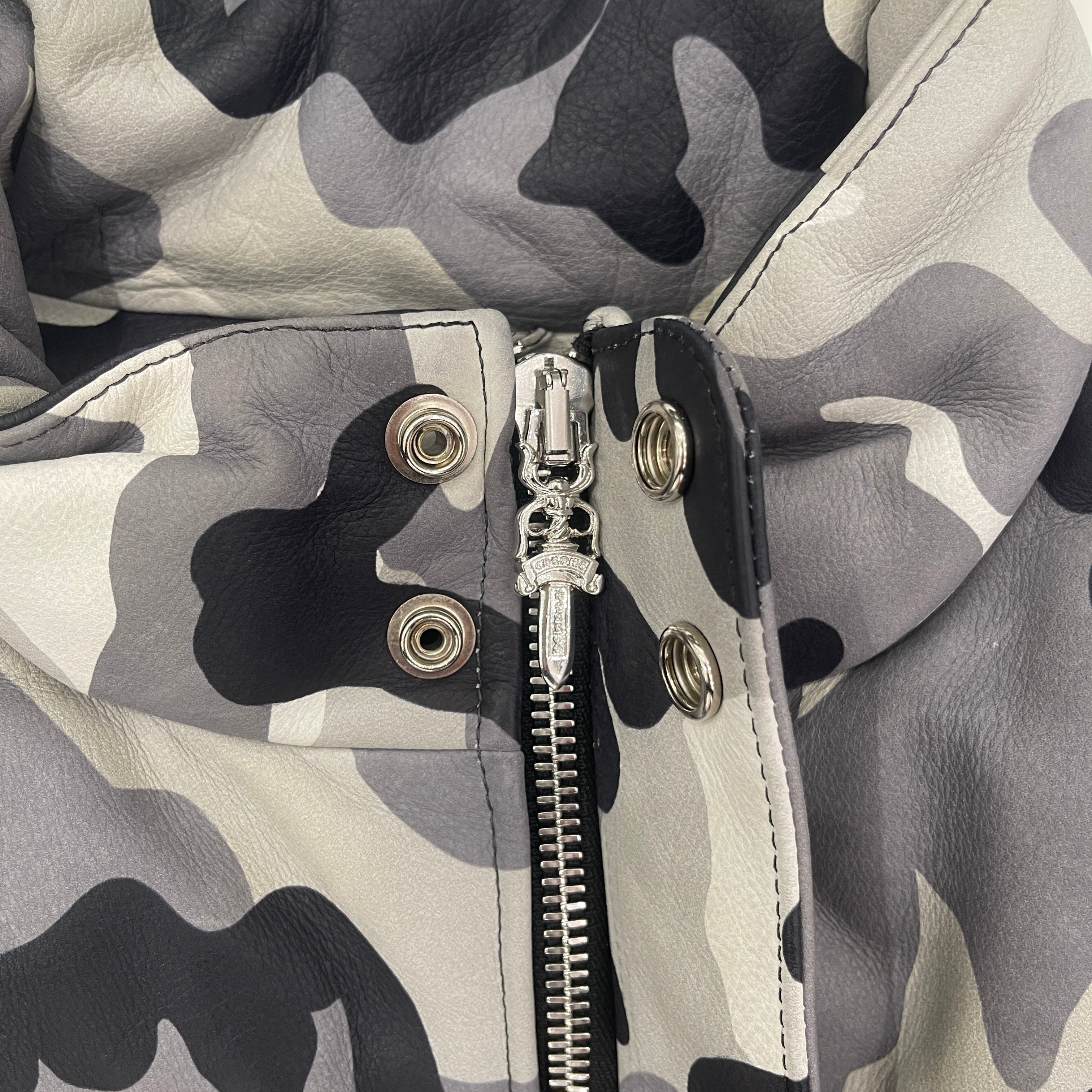 CHROME HEARTS Camo Leather Down Jacket SizeL クロムハーツ カモ